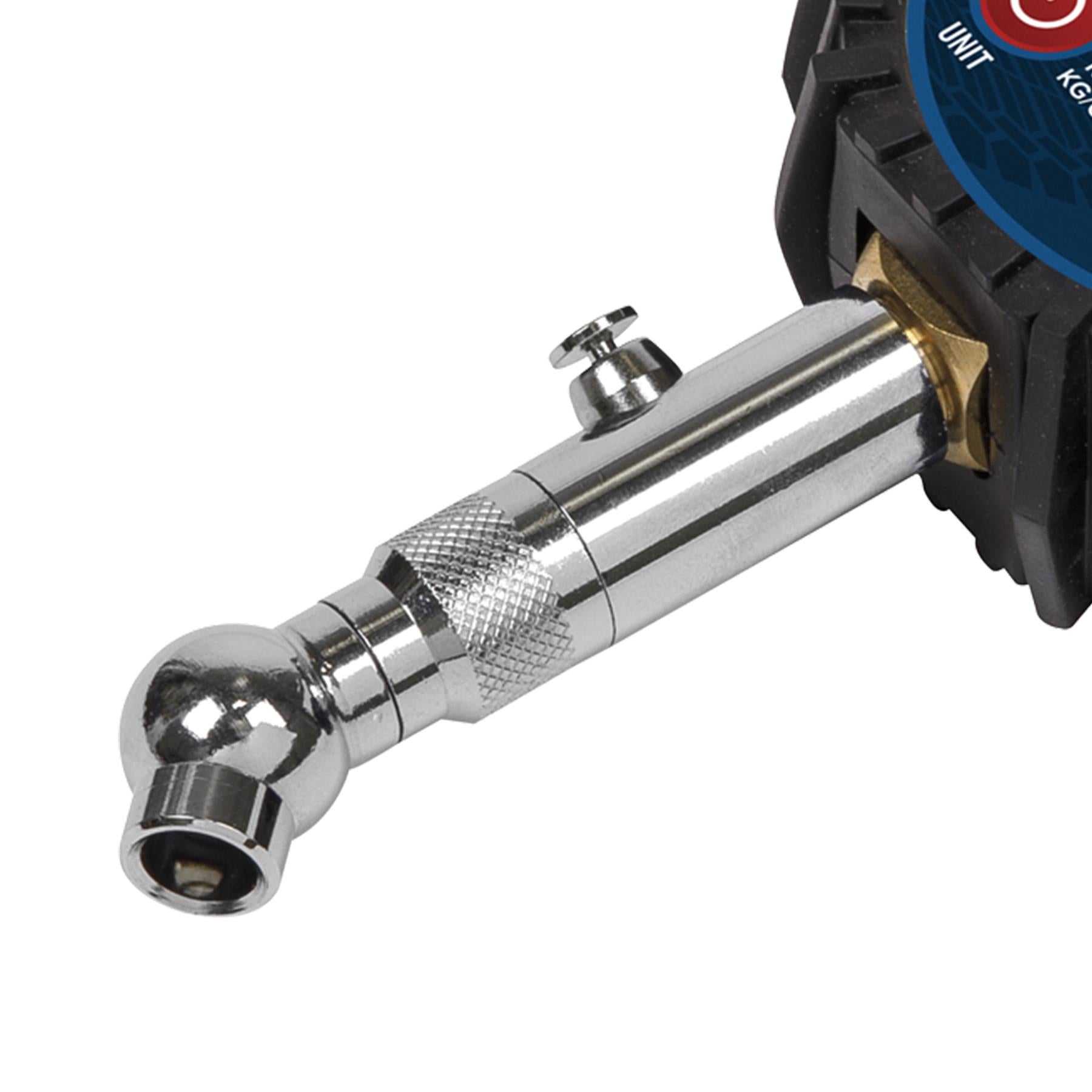 Sealey Digital Tyre Pressure Gauge with Swivel Head & Quick Release