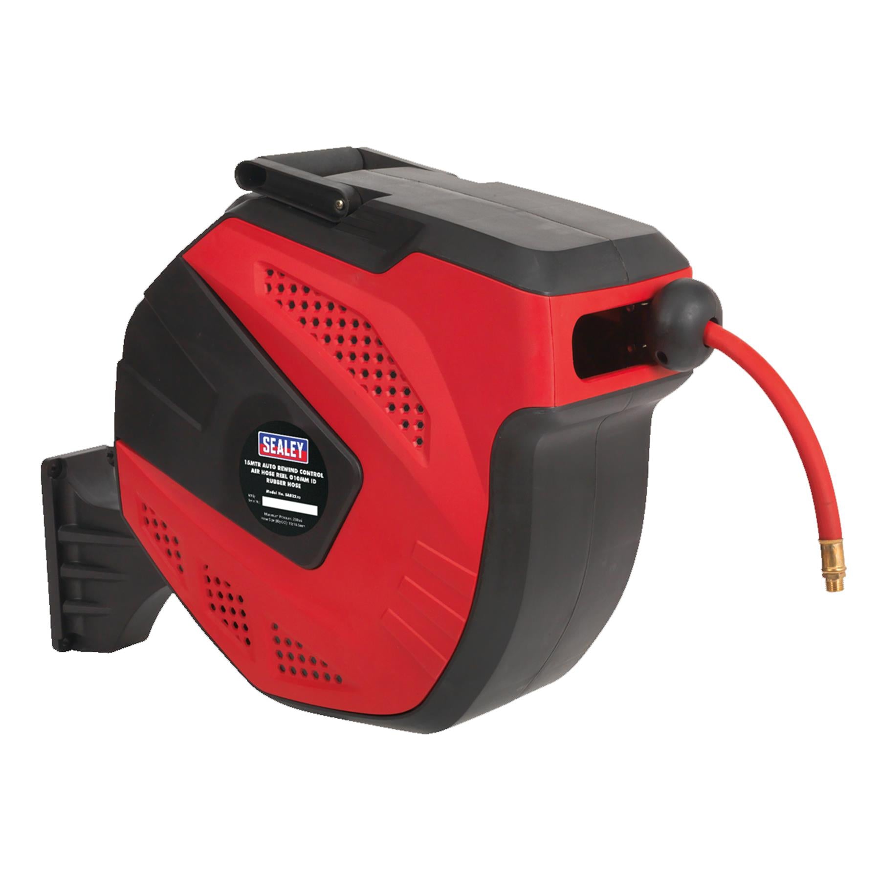 Sealey Air Hose Reel Auto-Rewind Control 15m �10mm ID - Rubber Hose