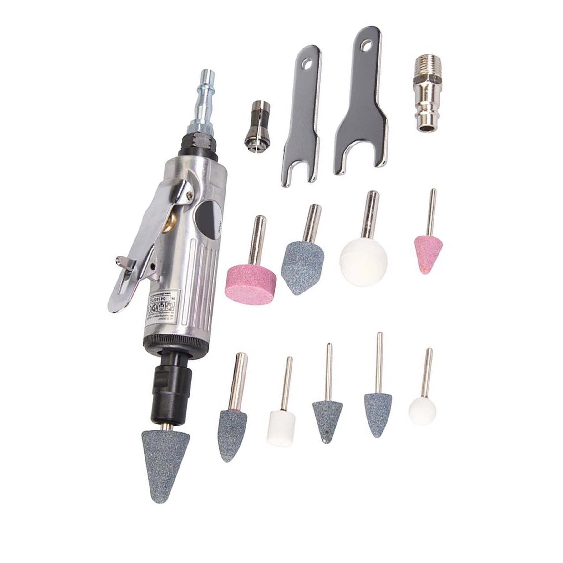 15 Piece Air Die Grinder Kit 160mm - All 1/4" & 1/8" Shank Burrs And Grindstones