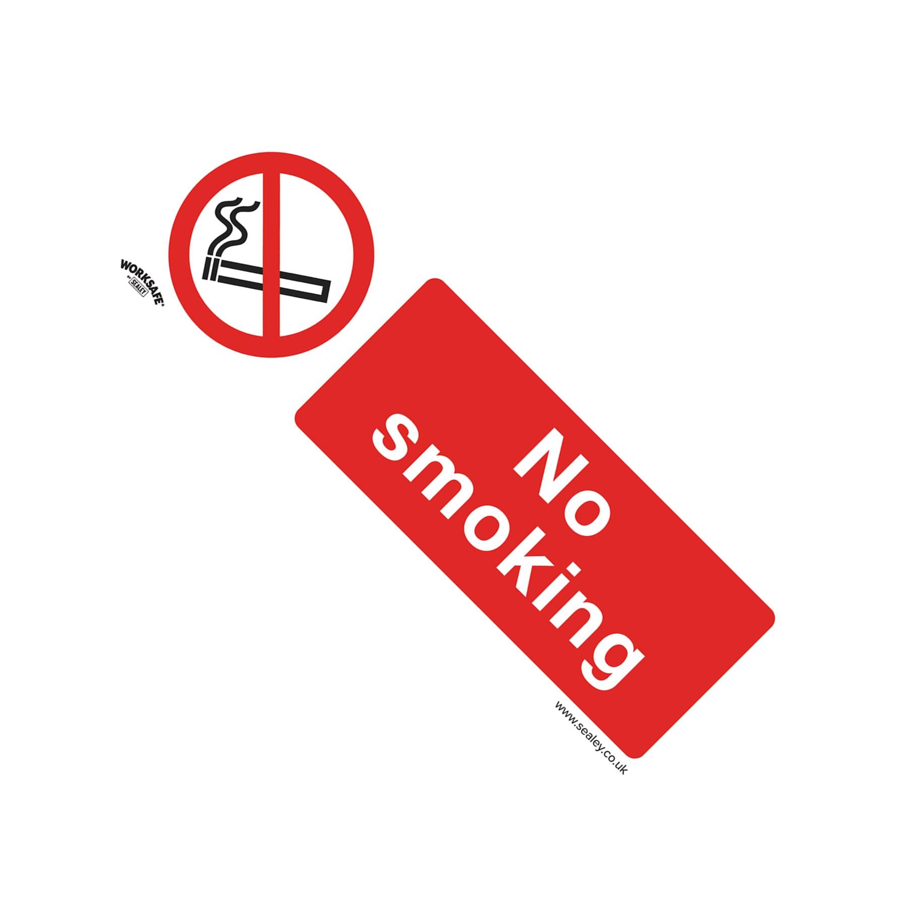 Sealey Safety Sign - No Smoking - Self-Adhesive Vinyl - Pack of 10