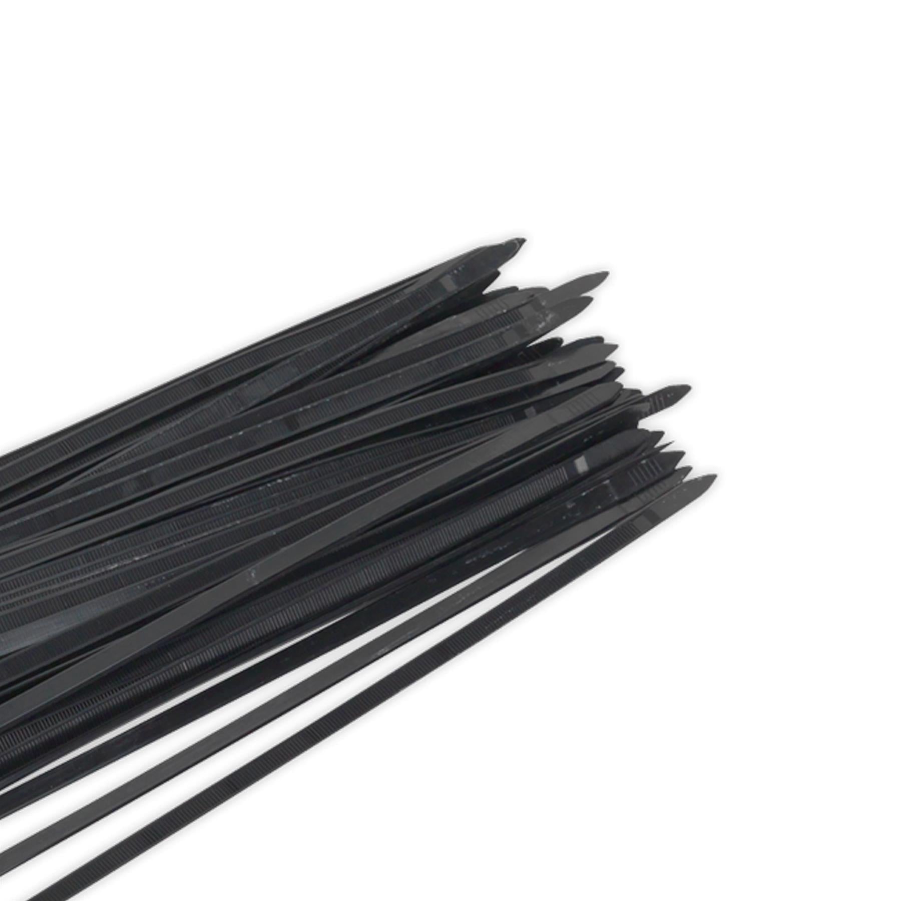 Sealey Cable Ties Nylon Zip Tie Wraps Strong Long 450 x 7.6mm Black Pack of 50