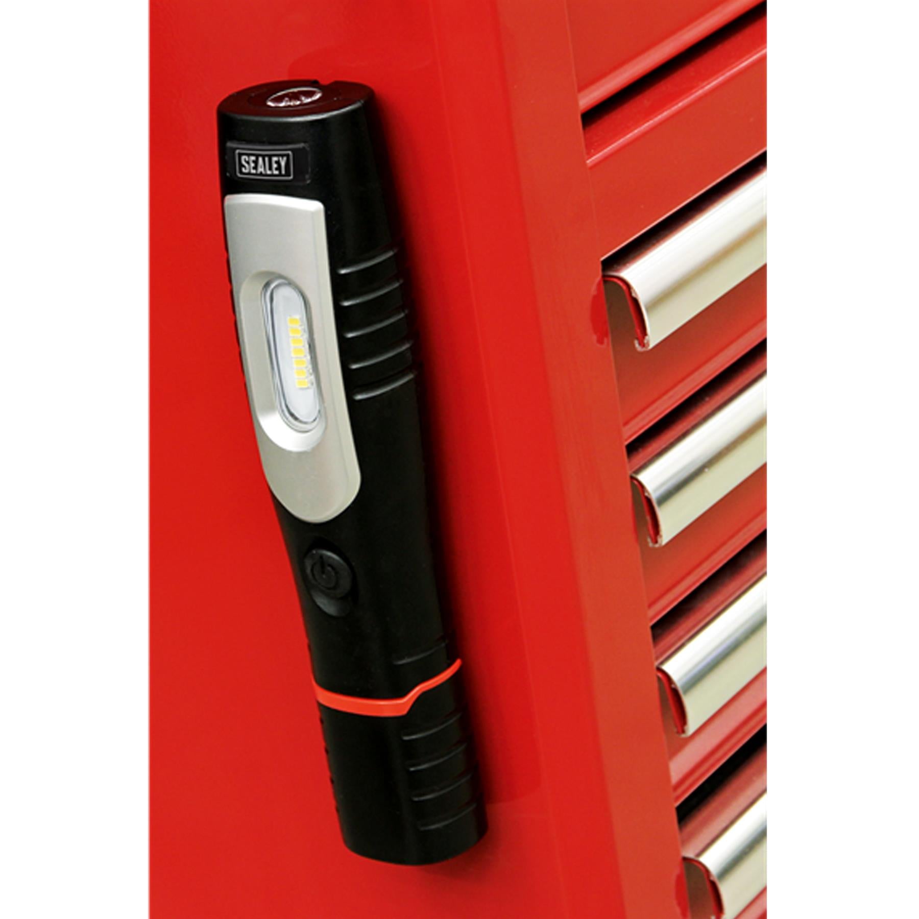 Sealey Rechargeable 360 Inspection Light 7 SMD & 3W SMD LED Black