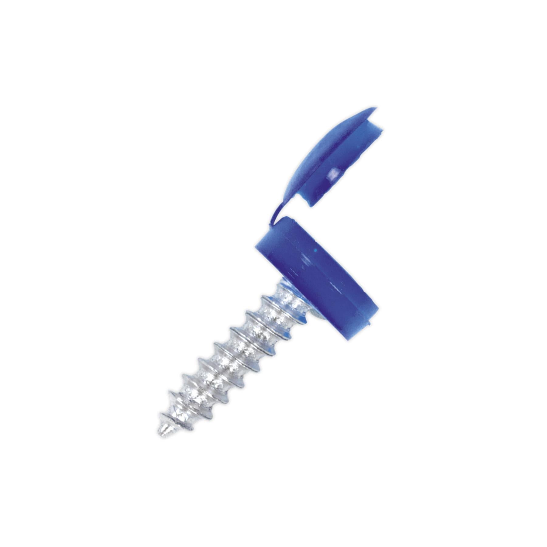Sealey Numberplate Screw & Flip Cap 4.2 x 19mm Blue Pack of 50