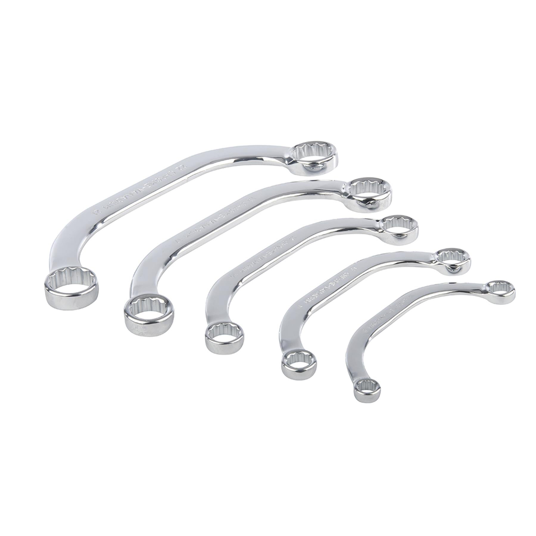 Obstruction Ring Spanner Set 'C' Shaped Half Moon Bend Shape Crv Steel
