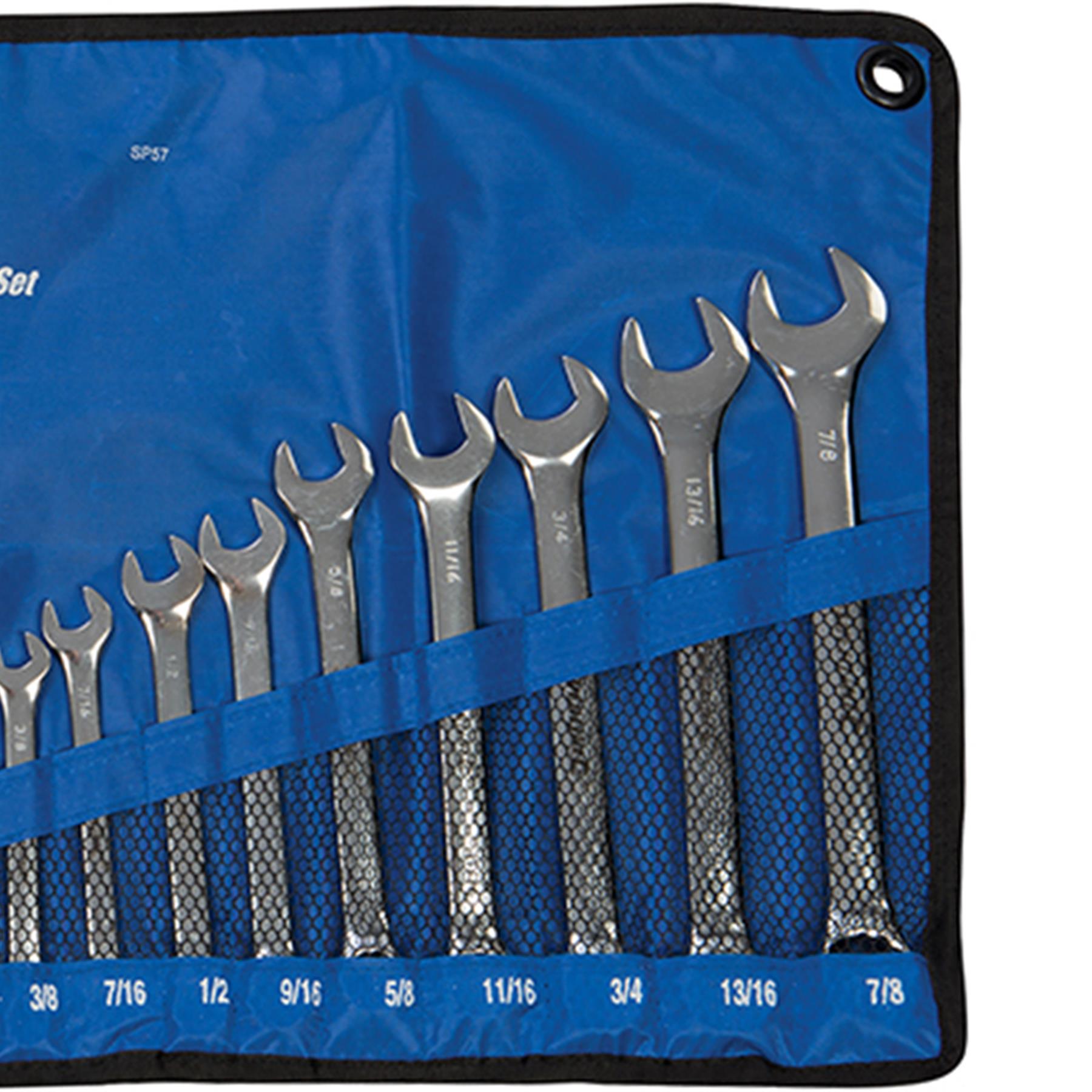 22Pce Combination Spanner Set 6- 22mm & 1/4 - 7/8" Drop-Forged Chrome Vanadium
