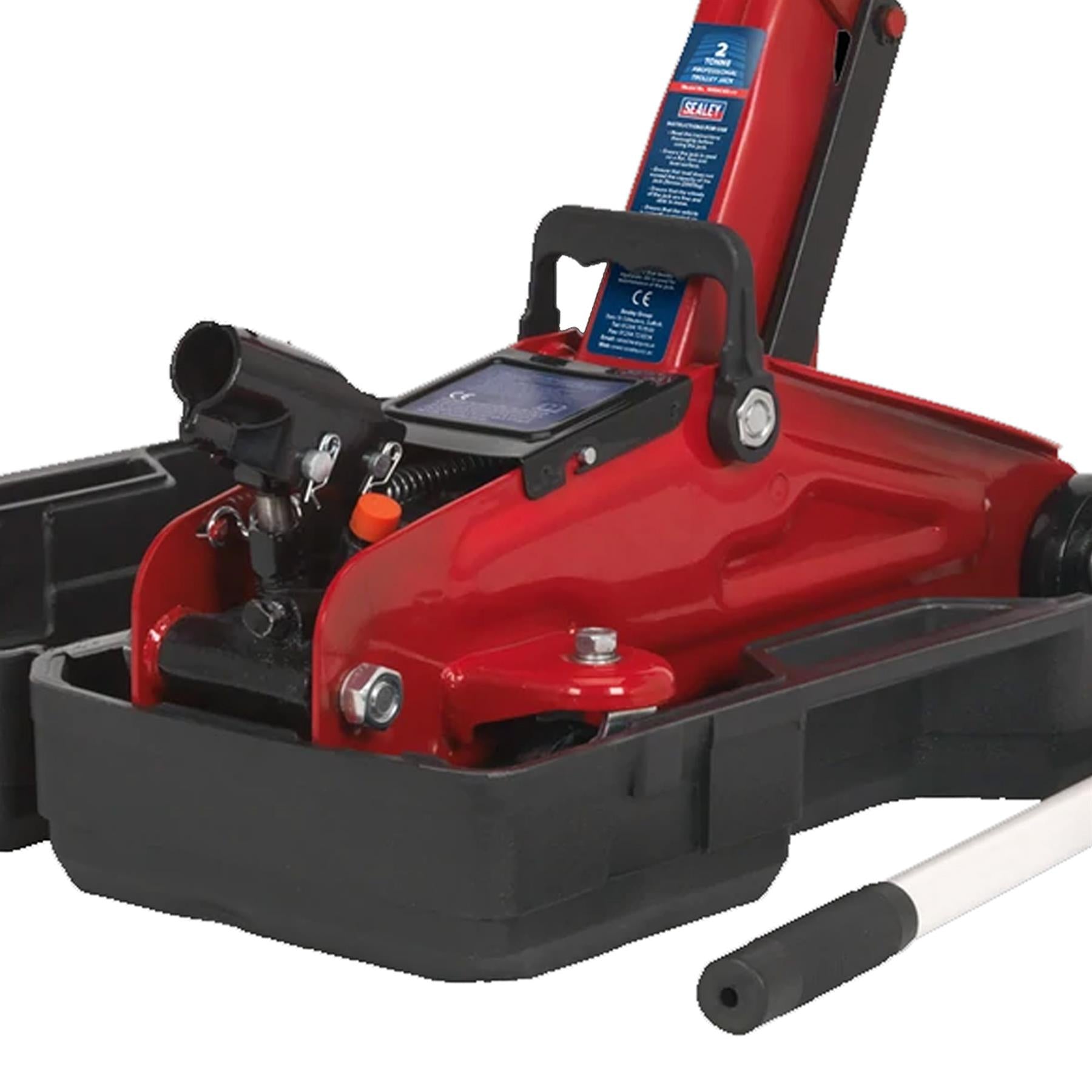 Sealey Trolley Jack 2tonne Short Chassis with Storage Case