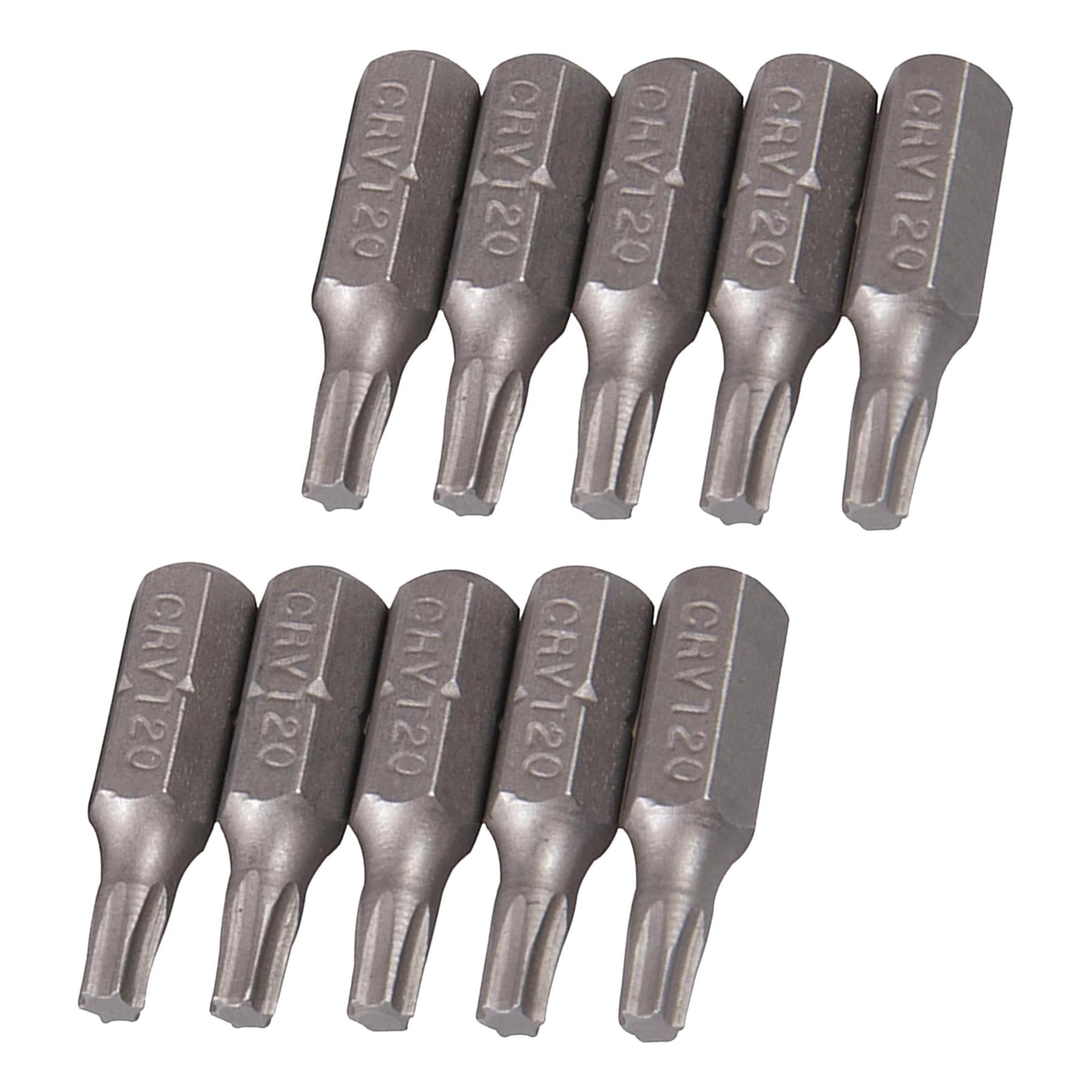 10Pk Torx CRV Screwdriver Bits T20 Chrome Vanadium 1/4" Hex Drive Drive DIY
