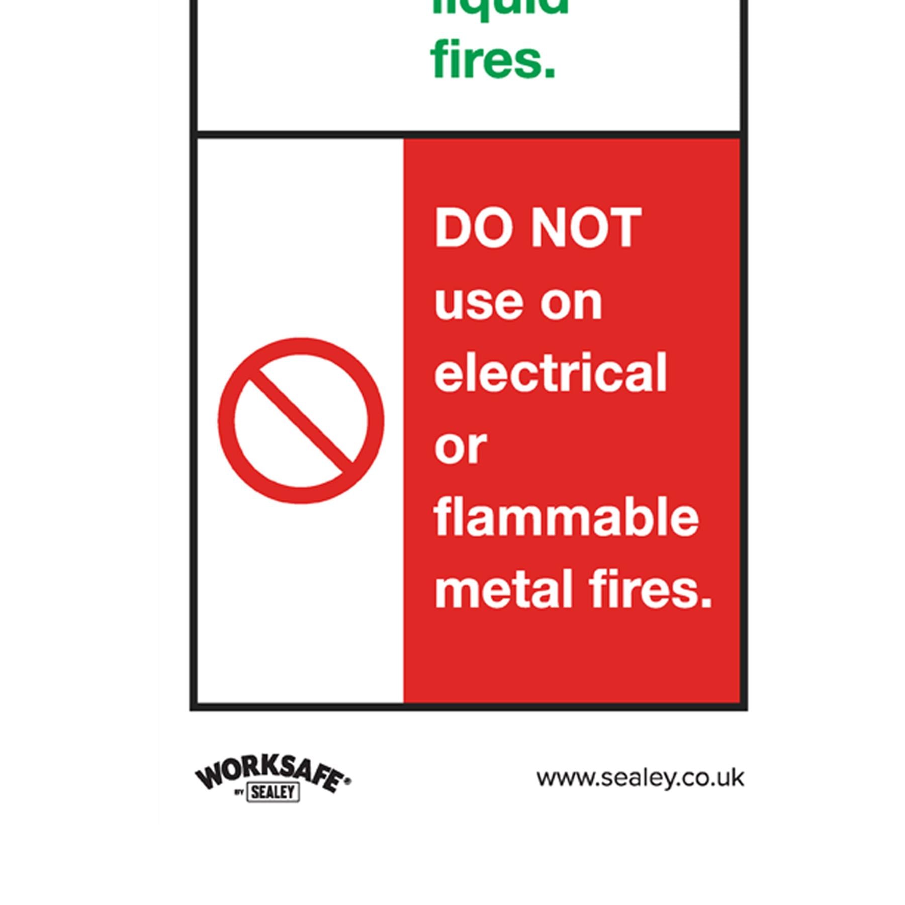 Sealey Safety Sign - Foam Fire Extinguisher - Rig Plast - Pk of 10