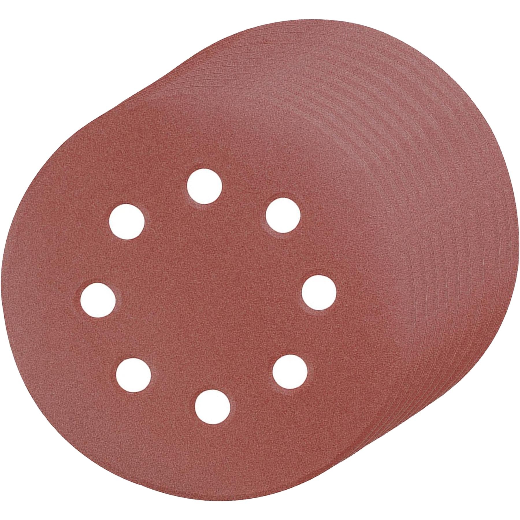 Punched Sanding Discs 125mm 10Pk Grit 240 Hook & Loop Aluminium Oxide New