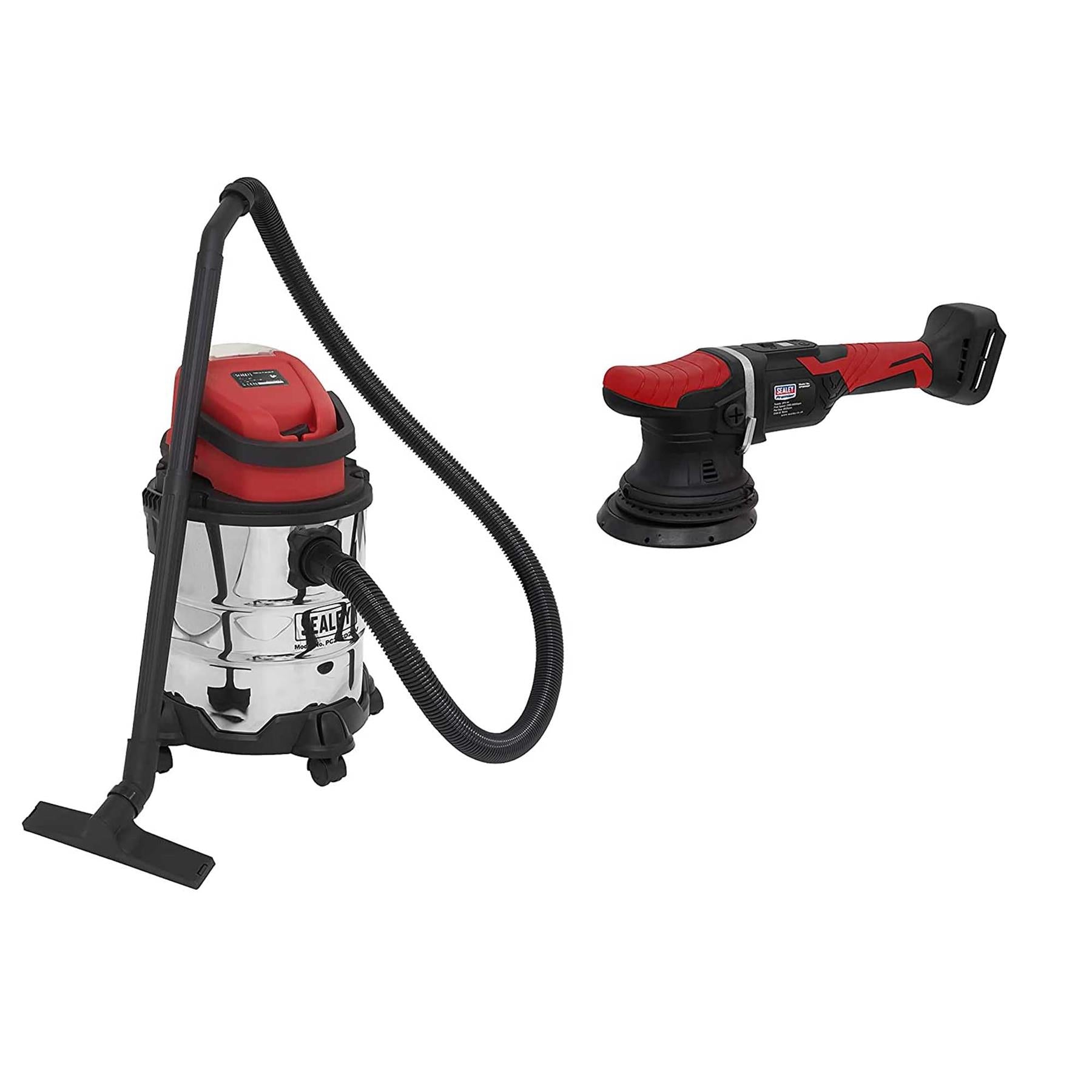 Sealey 3 x 20V SV20 Series Cordless Car Valeting Combo Kit - 2 Batteries