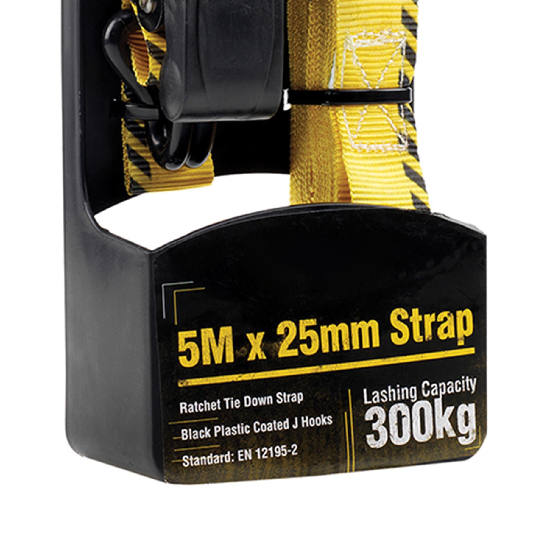 Van Vault Ratchet Strap 5m x 25mm Black Metal Clasp