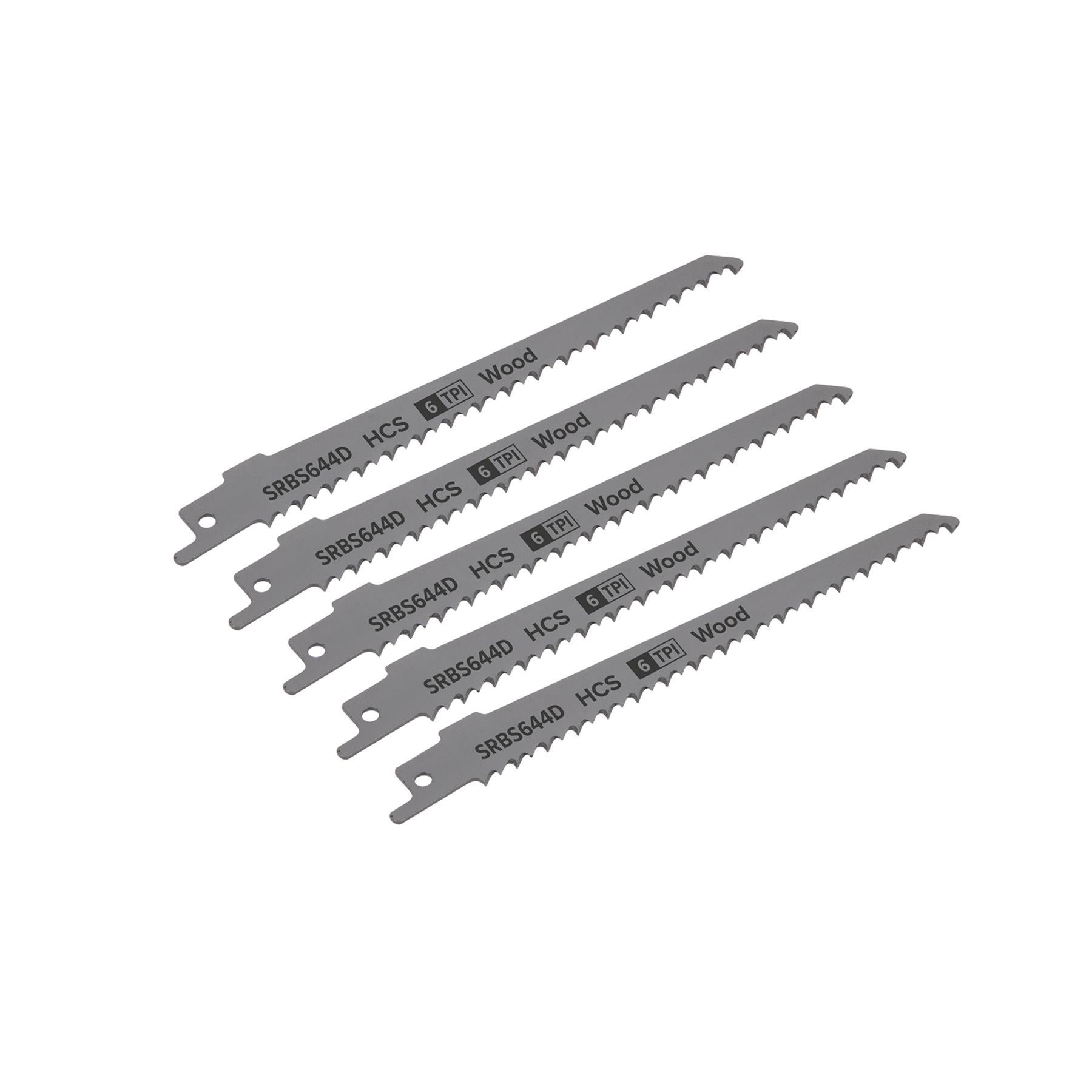 Sealey Reciprocating Saw Blade Clean Wood 150mm 6tpi - Pack of 5