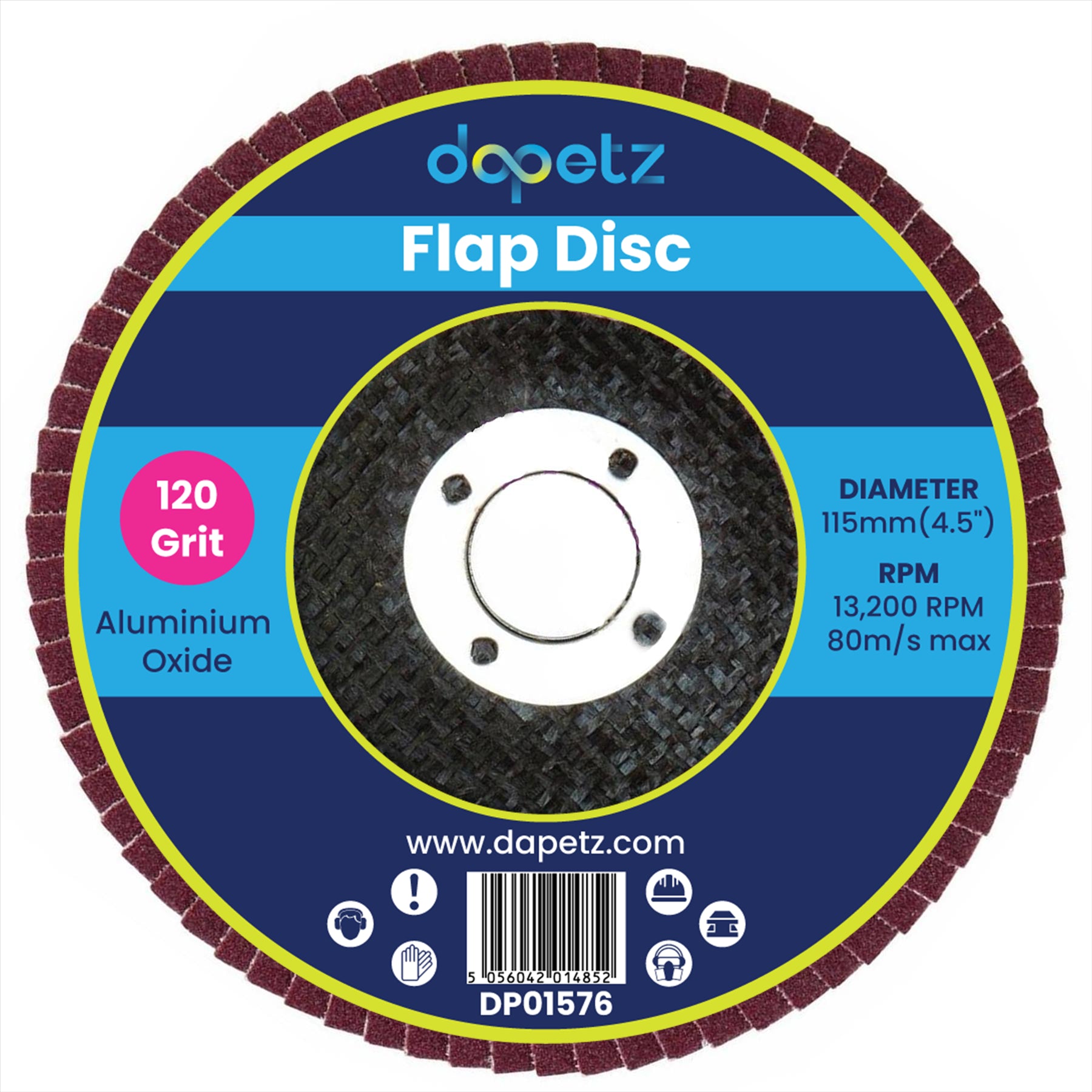 115mm 4.5'' Grit(40+60+80+ 120) 4PC Angle Grinder Aluminium Oxide SANDING FLAP DISCS