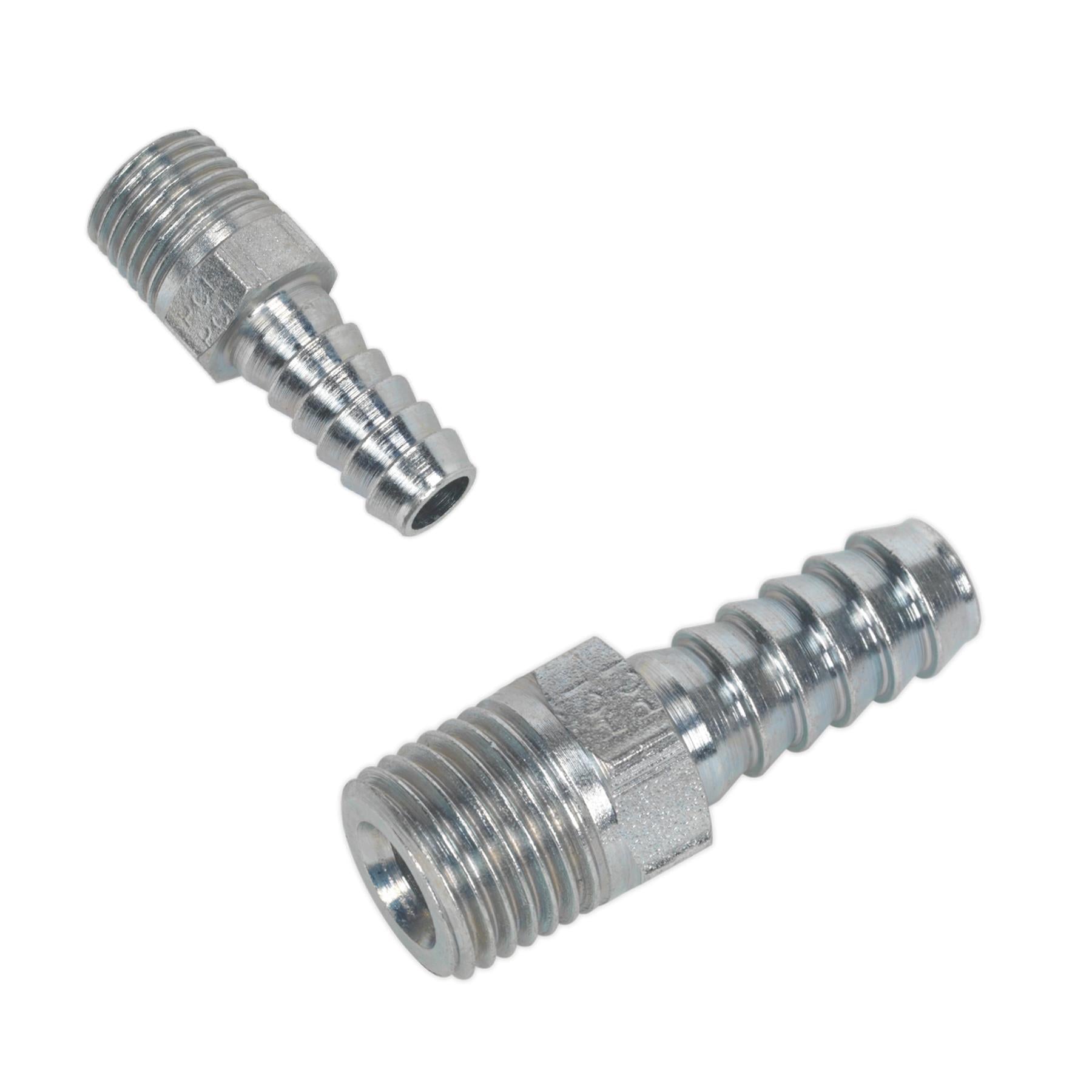 Sealey Screwed Tailpiece Male 1/4"BSPT - 5/16" Hose Pack of 5