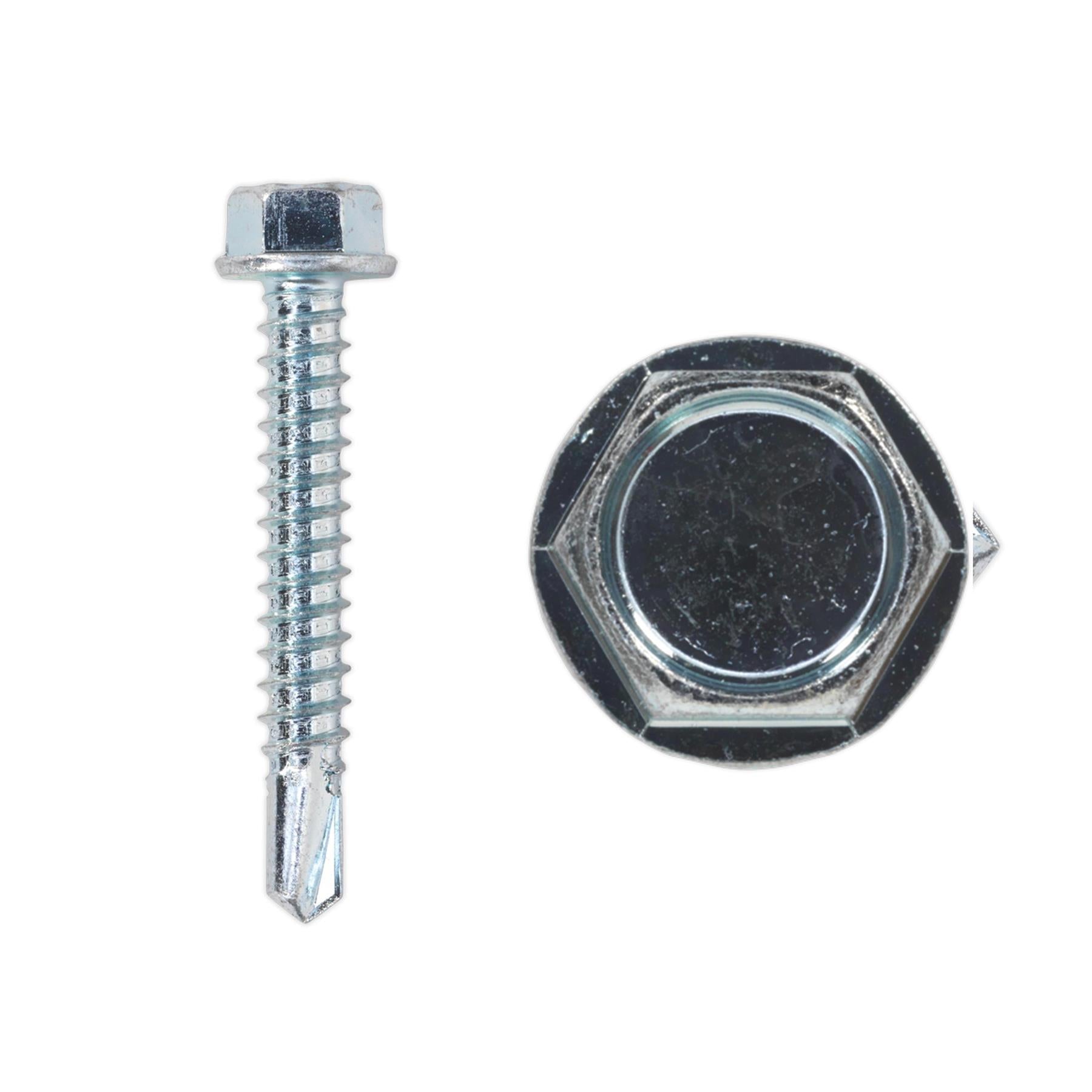 Sealey Self Drilling Screw 5.5 x 38mm Hex Head Zinc Pack of 100