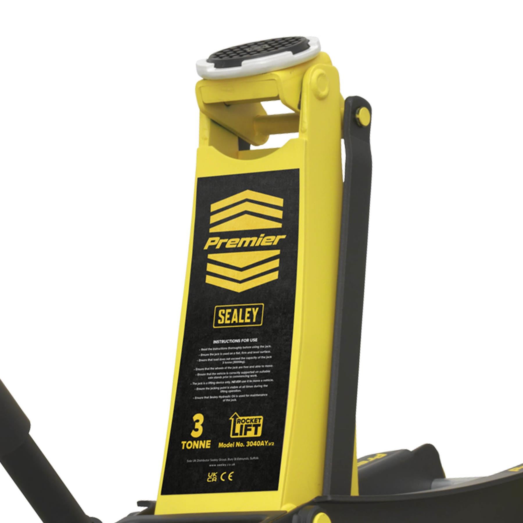 Sealey Trolley Jack 3tonne Rocket Lift Yellow Garage Workshop DIY