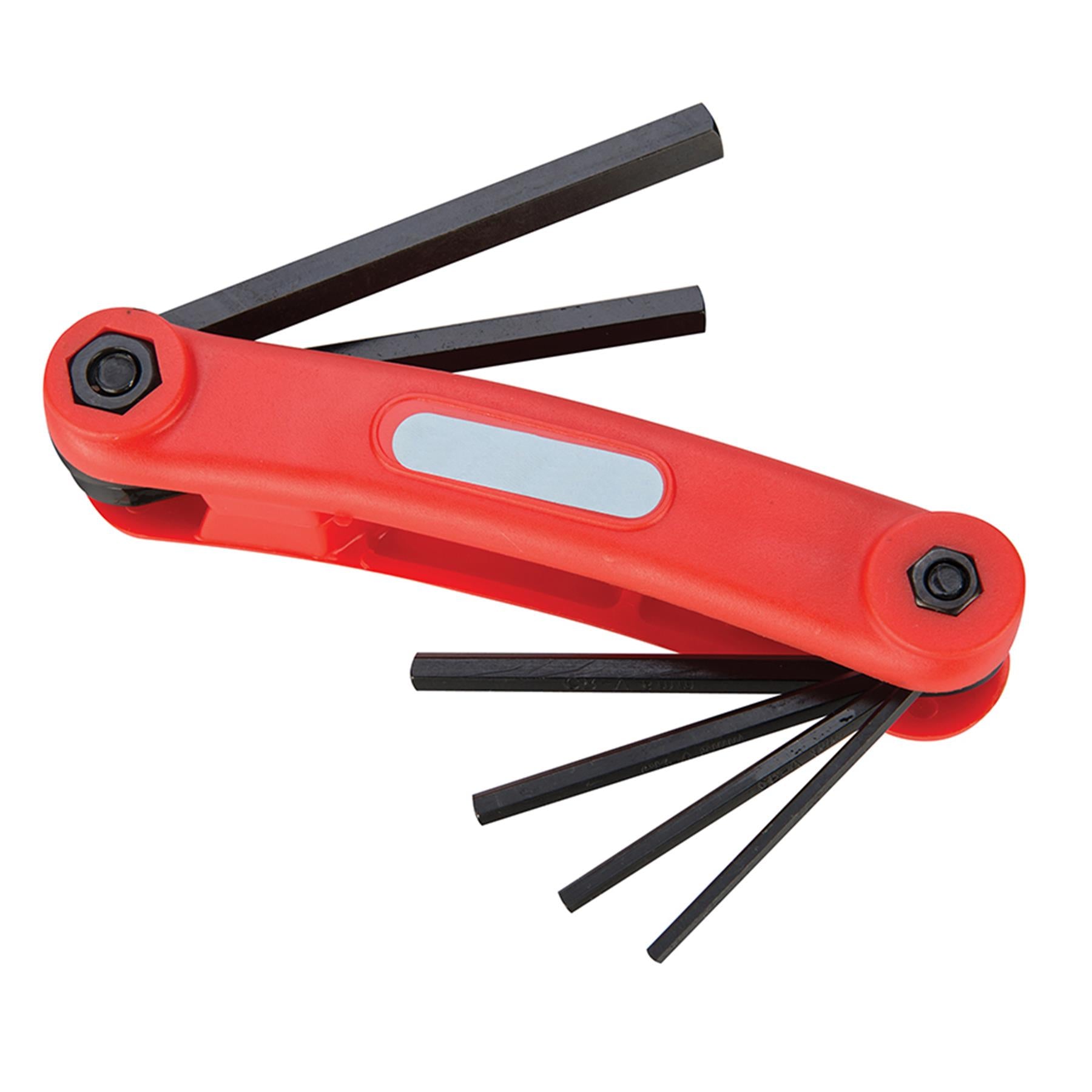 7Pce Hex Key Metric Tool 2.5mm - 10mm Chrome Vanadium With Rigid Plastic Handle