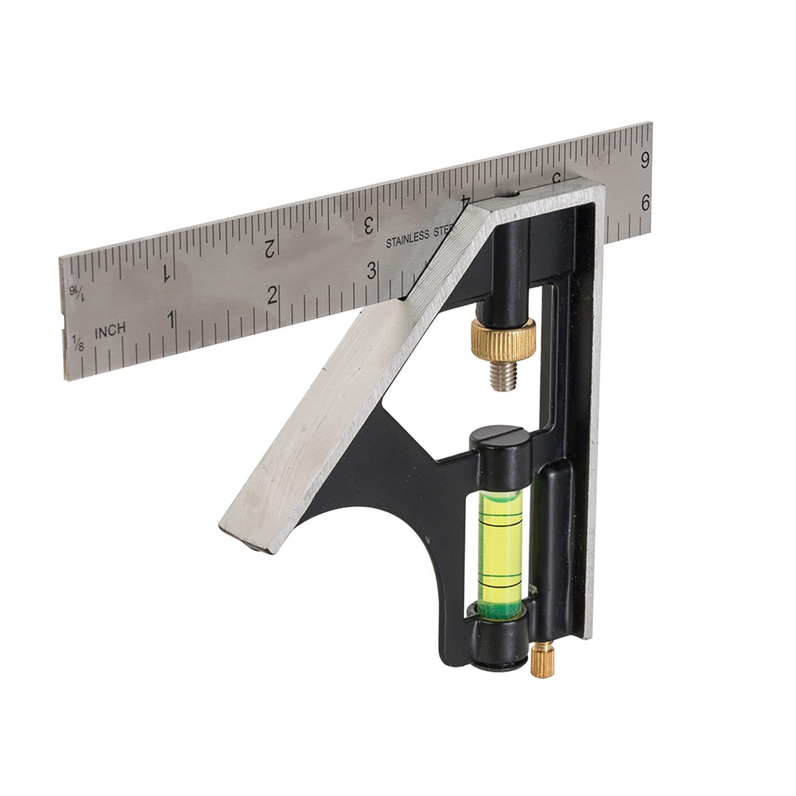 Combination Square Knurled Adjustment Screw With Hardened Steel Blade 150mm