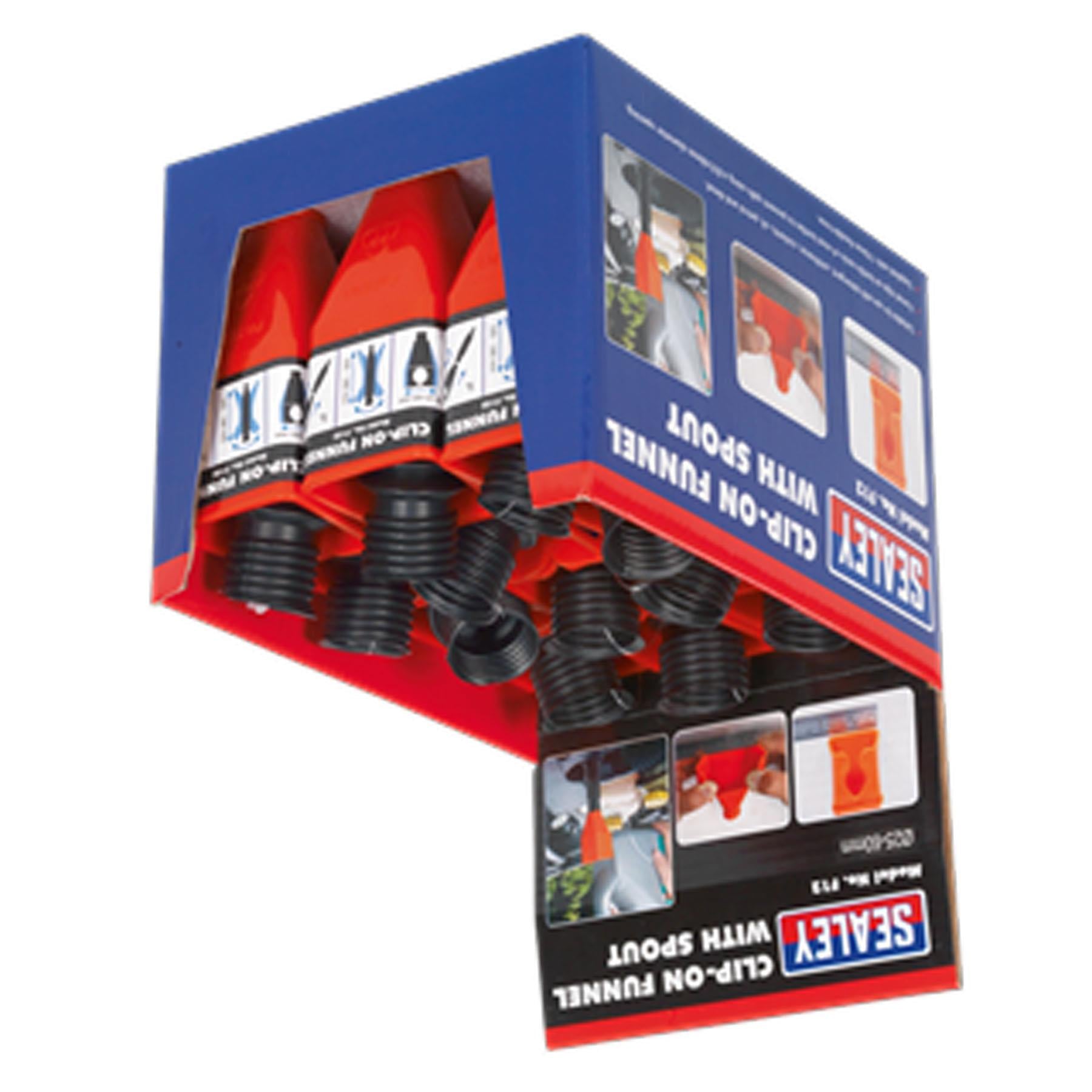 Sealey Clip-On Funnel with Spout - Display Box of 12