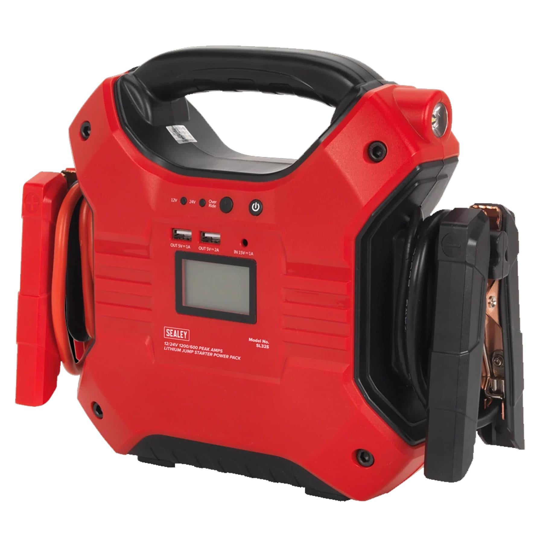 Sealey Jump Starter Power Pack Lithium-ion Phosphate (LiFePo4) 12/24V 1200/600 Peak Amps