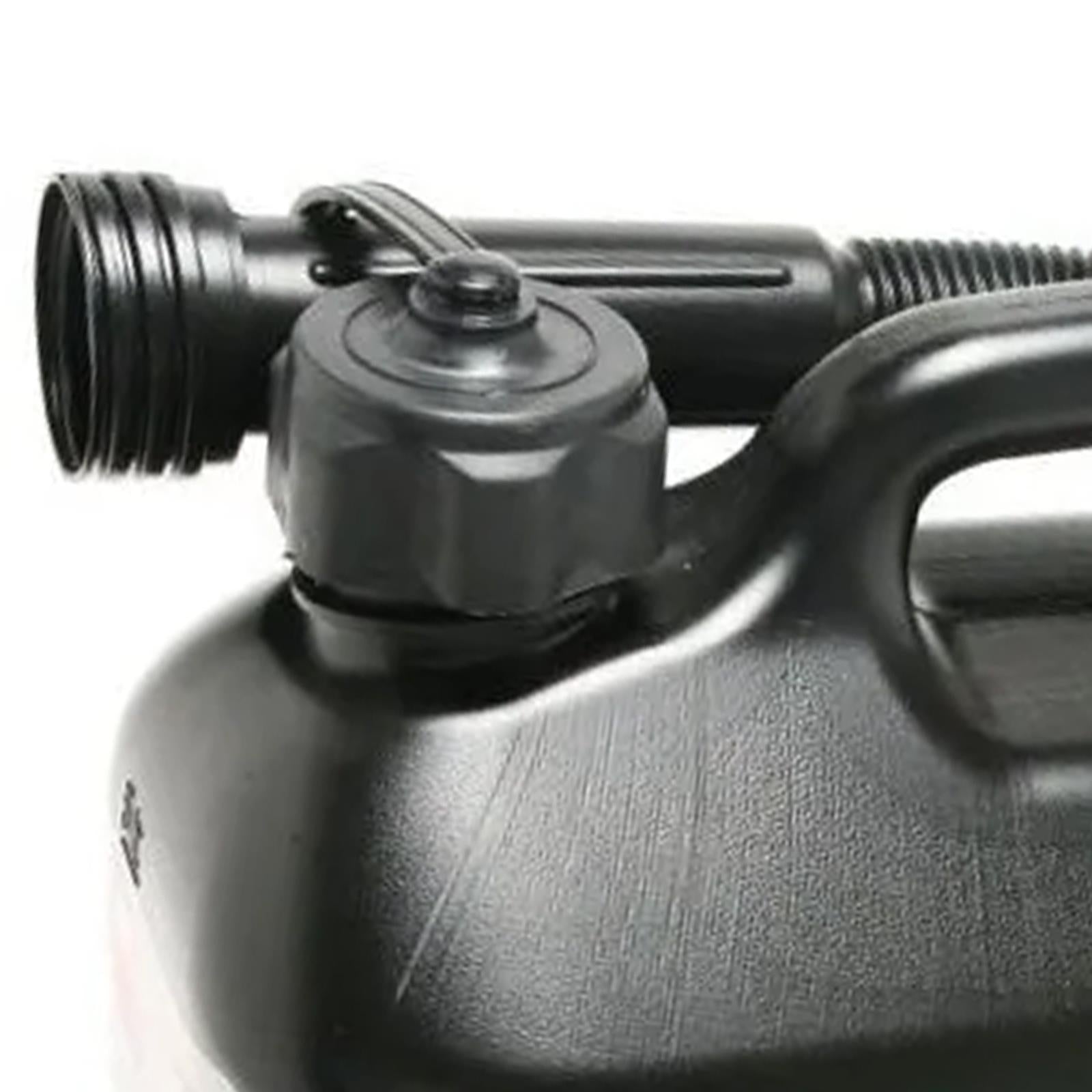 5L BLACK PLASTIC FUEL JERRY CAN PETROL DIESEL WATER 5 LITRE WITH SPOUT
