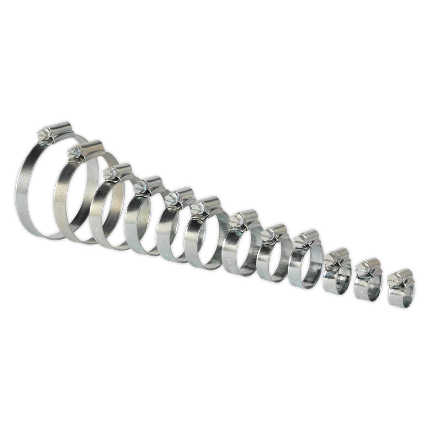 Sealey Hose Clip Assortment 85pc 8-57mm Zinc Plated