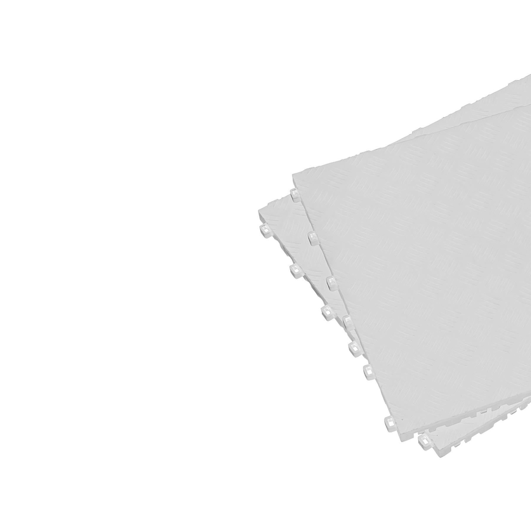 Sealey Polypropylene Floor Tile-White Treadplate 400x400mm Pk of 9