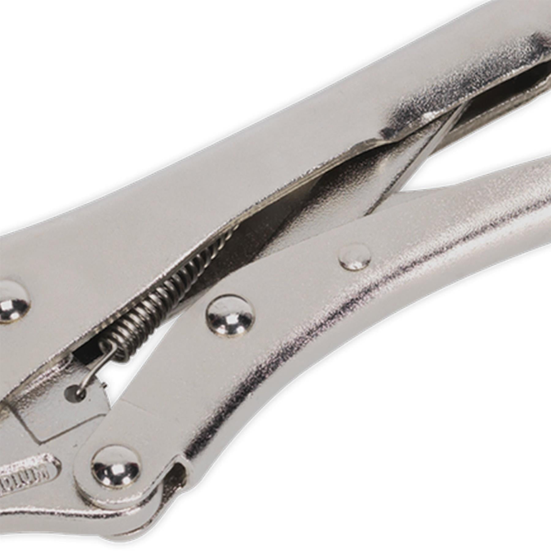 Sealey Locking Pliers Straight Jaws 185mm 0-30mm Capacity