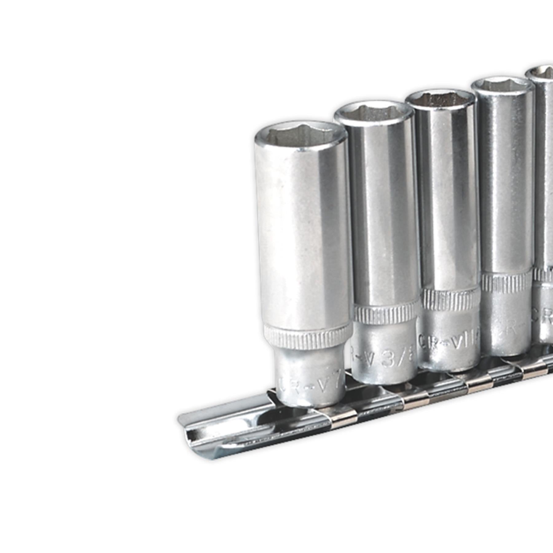 Sealey Socket Set 9pc 1/4"Sq Drive 6pt Deep WallDrive Imperial