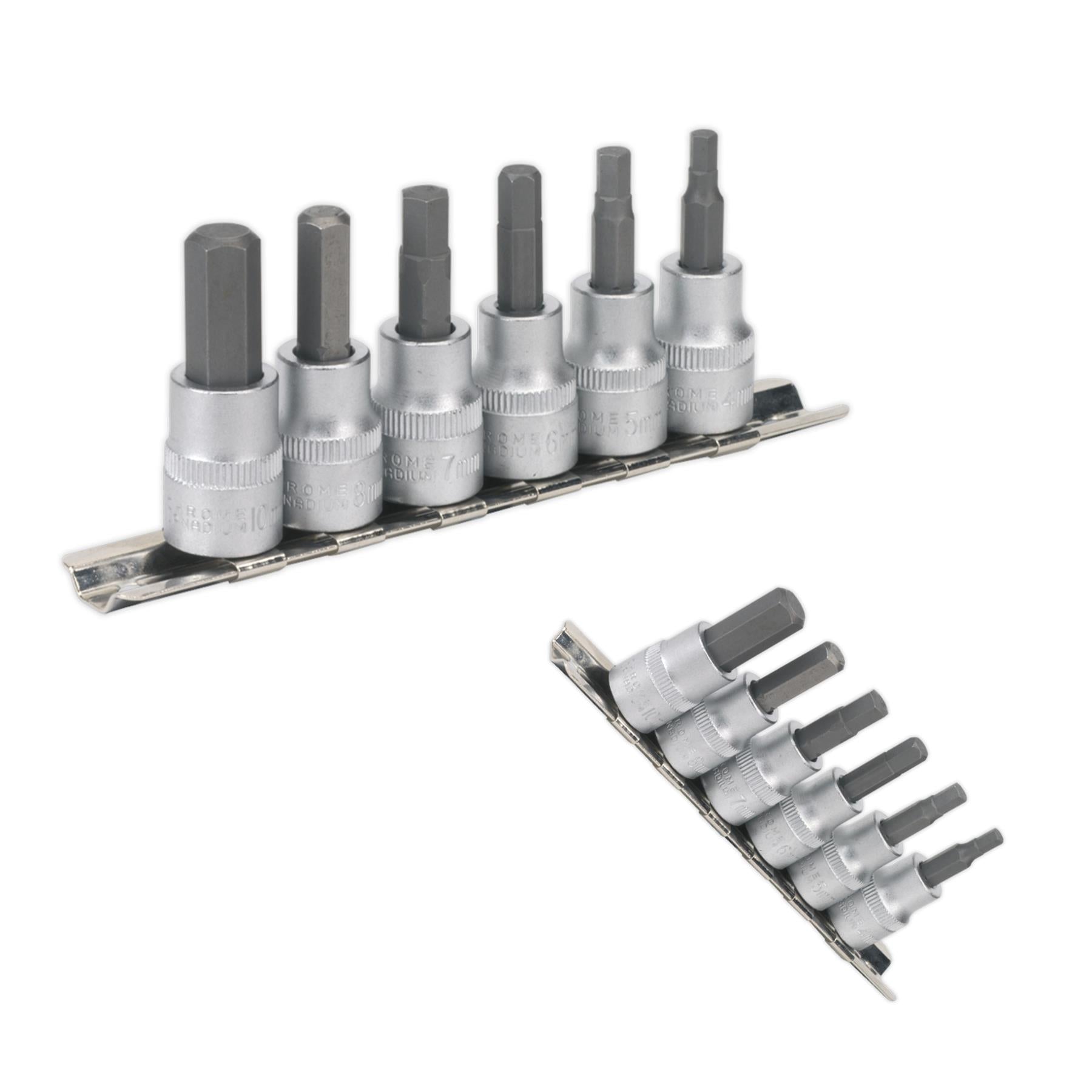 Sealey Hex Key Socket Bit Set 6pc 3/8"Sq Drive Metric