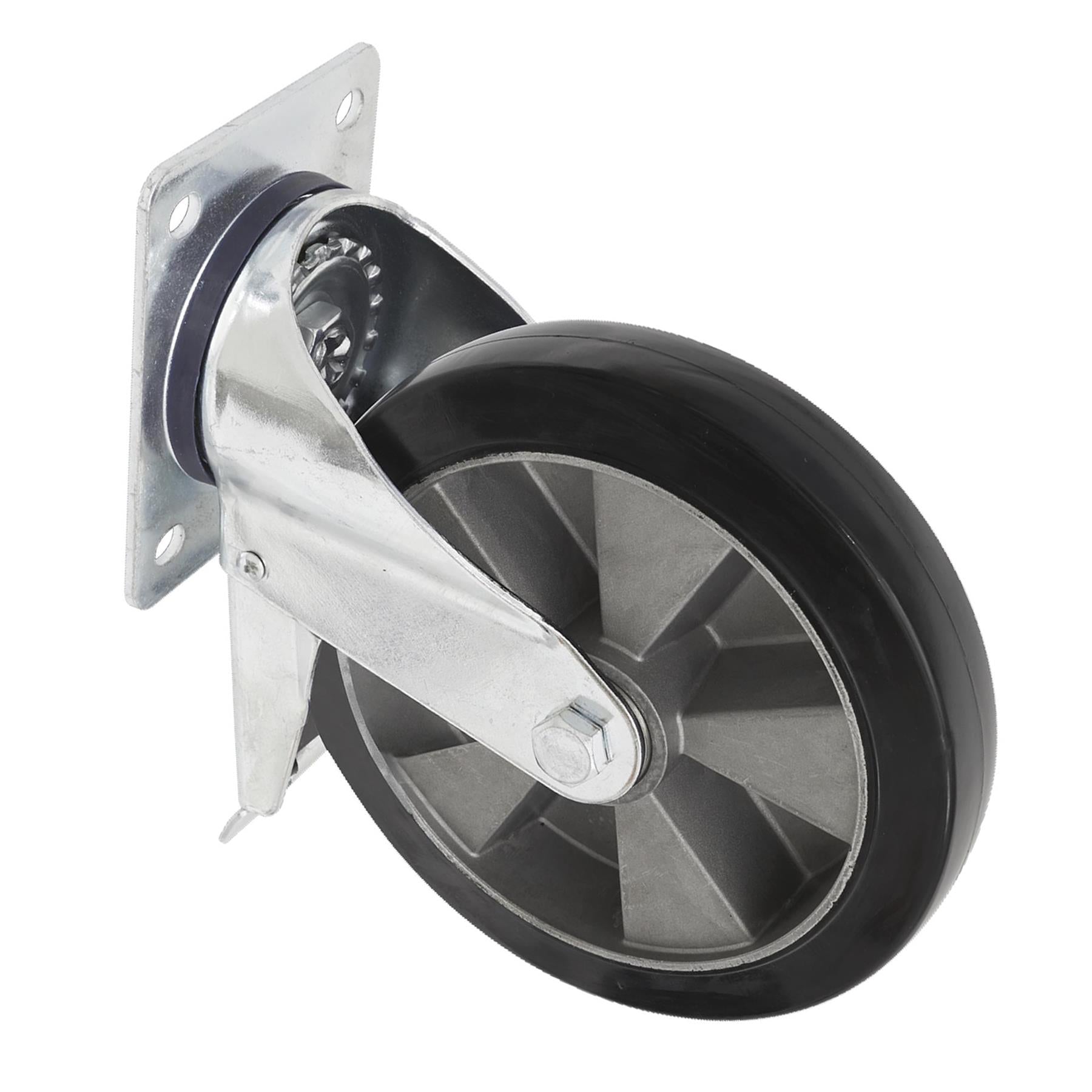 Sealey Heavy-Duty Rubber Castor Wheel Swivel with Total Lock 200mm