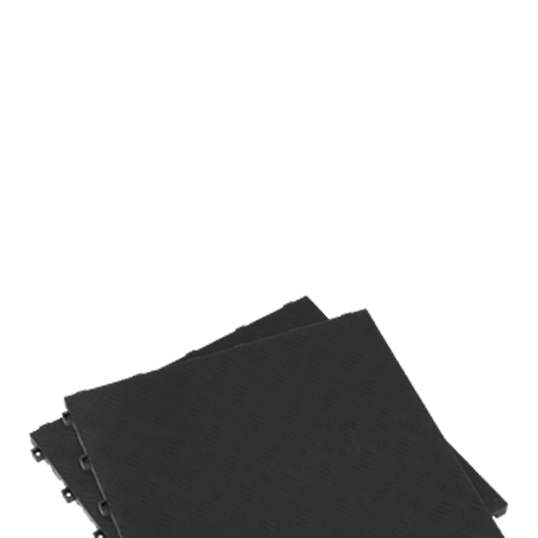 Sealey Polypropylene Floor Tile-Black Treadplate 400x400mm Pk of 9