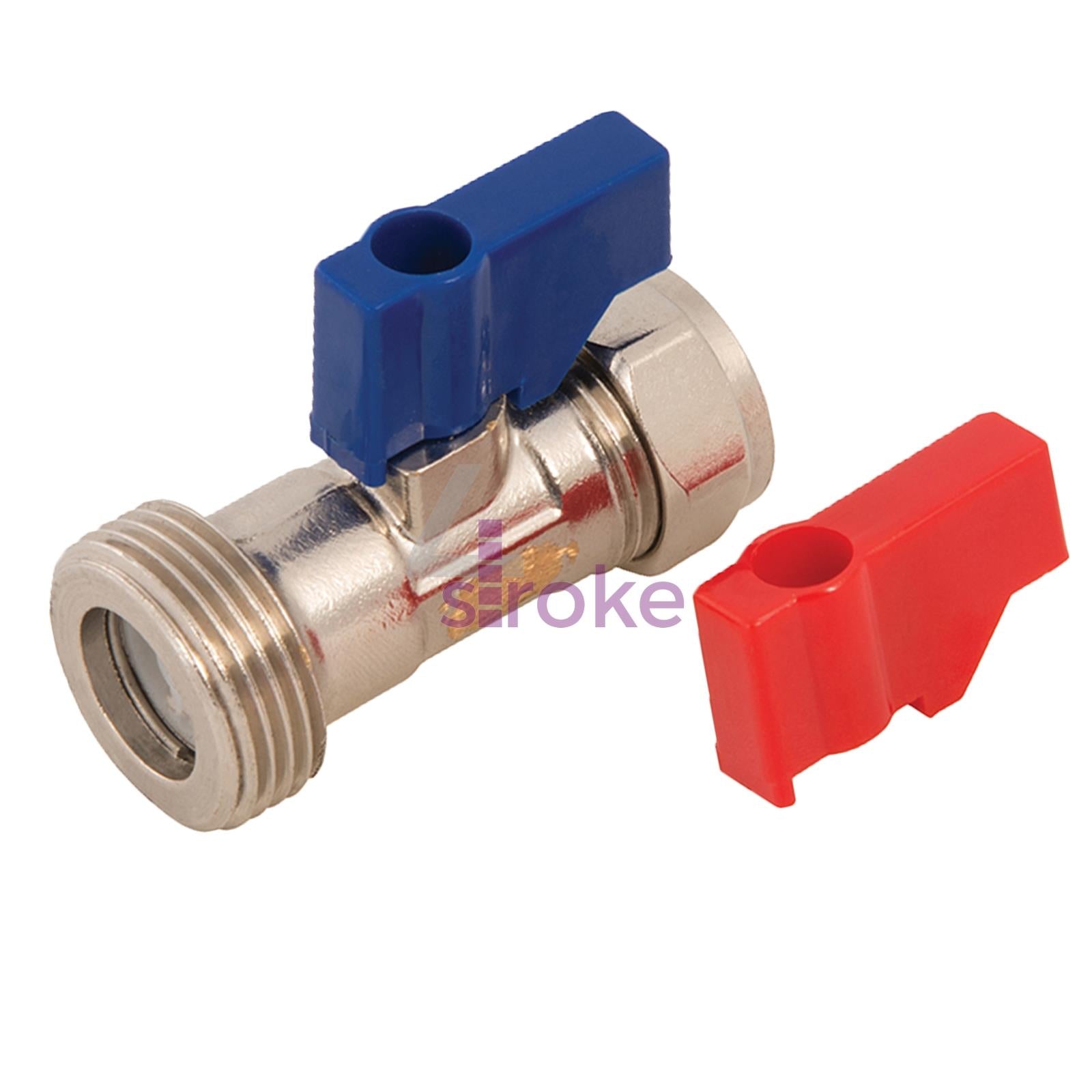 Washing Machine/Dishwasher Valve Hot/Cold Water C/P Vavle Tap Wras Approved 2Pc