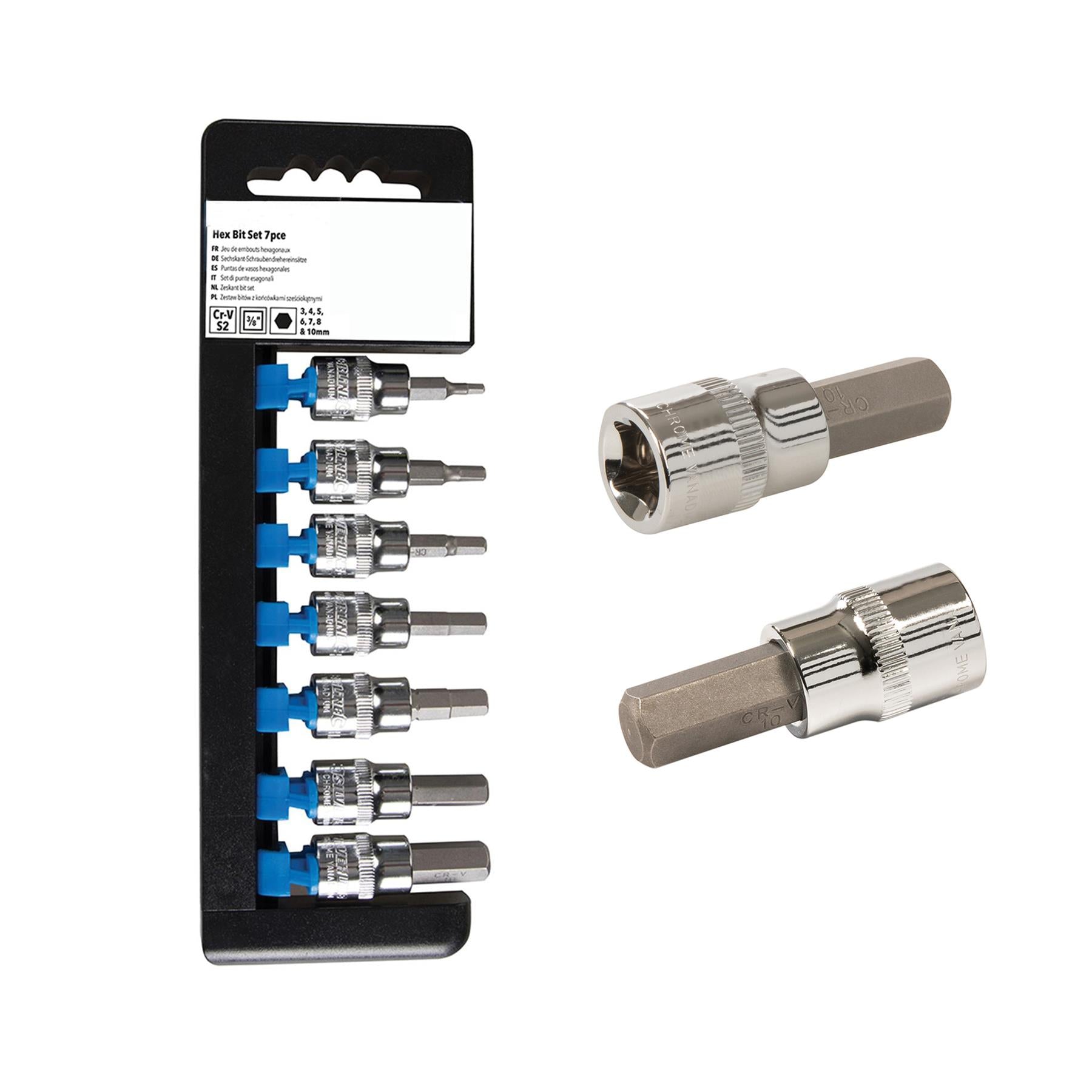 Professional Metric Allen Hex Key Bit Set 3/8" Socket Set Drive 7Pce 3mm - 10mm