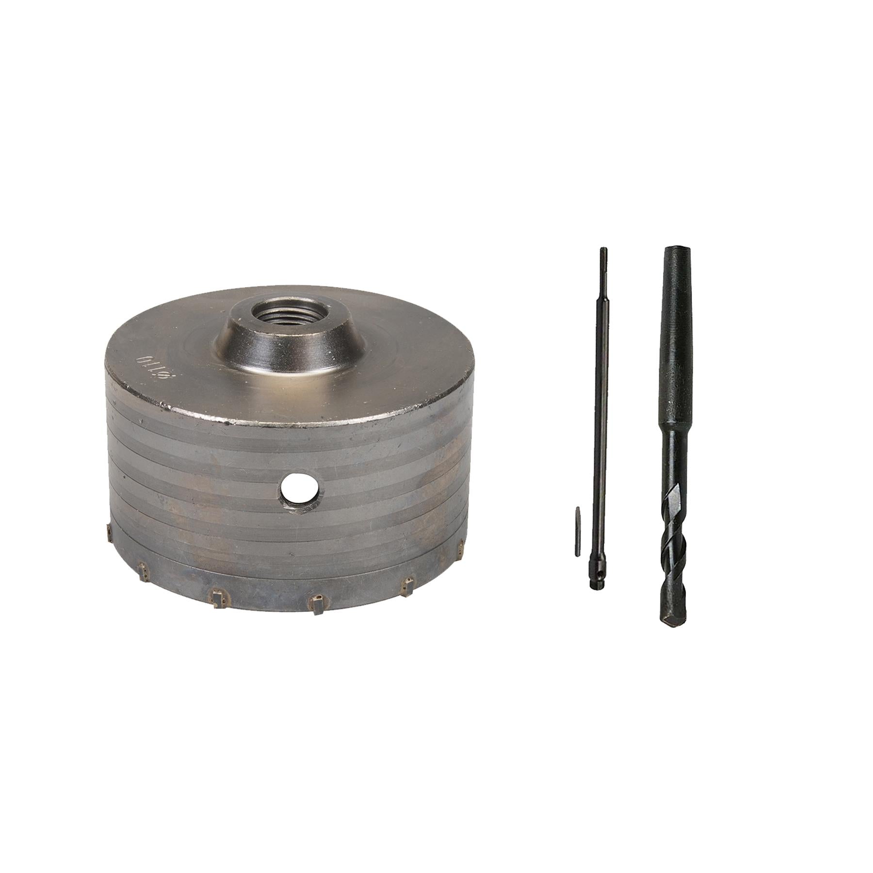 TCT Core Drill Bit 110mm Hole Saw Masonry Stone Brick SDS Plus 1100mm Shaft Pilot