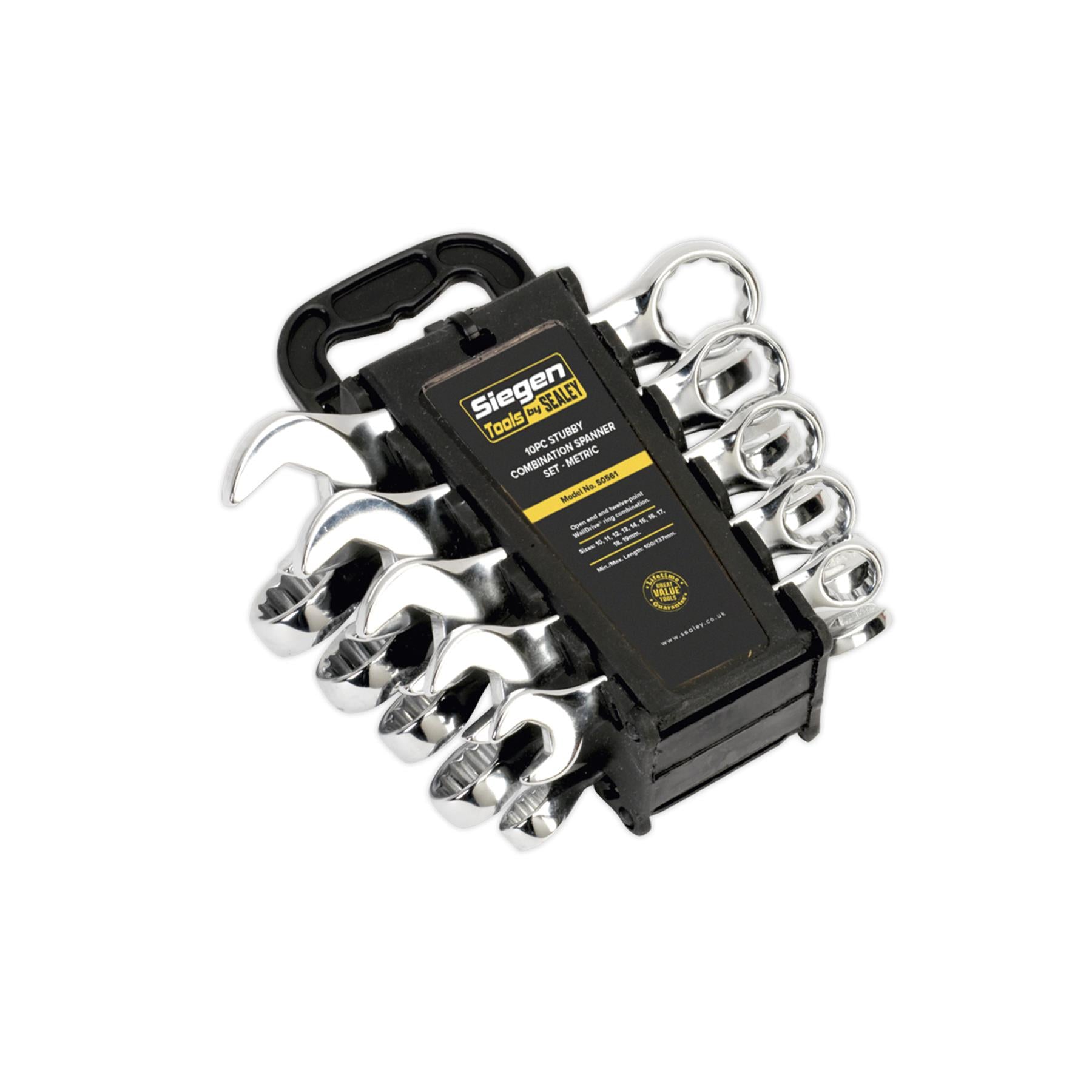 Sealey Combination Spanner Set 10pc Stubby Metric