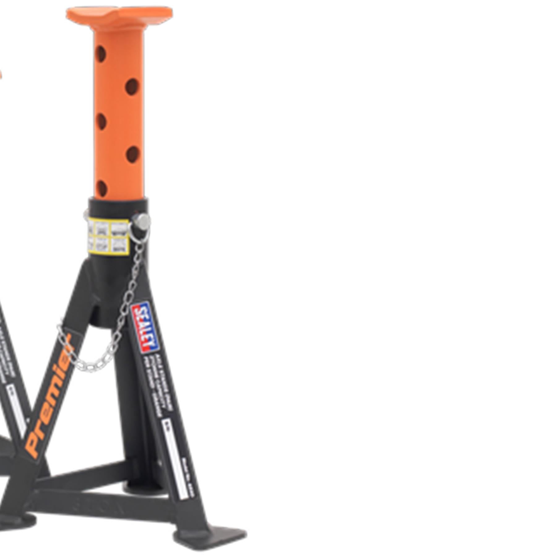 Sealey Axle Stands (Pair) 3tonne Capacity per Stand Orange
