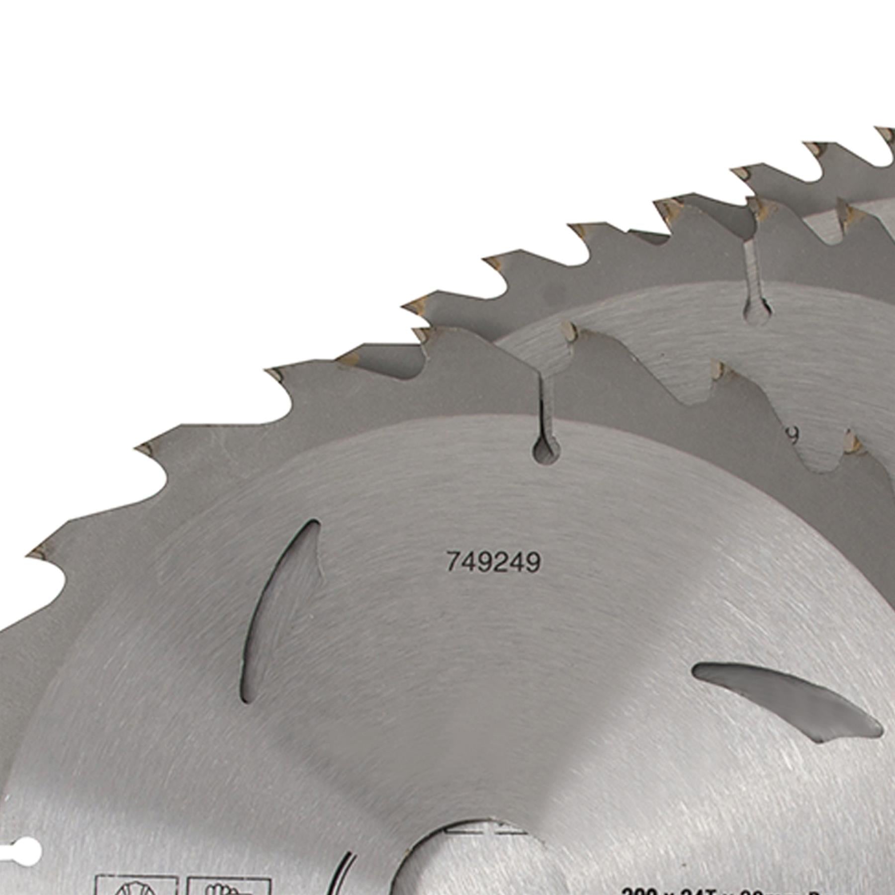 3 Piece TCT Circular Saw Blade Set 200 x 30 - 25, 18, 16mm Rings