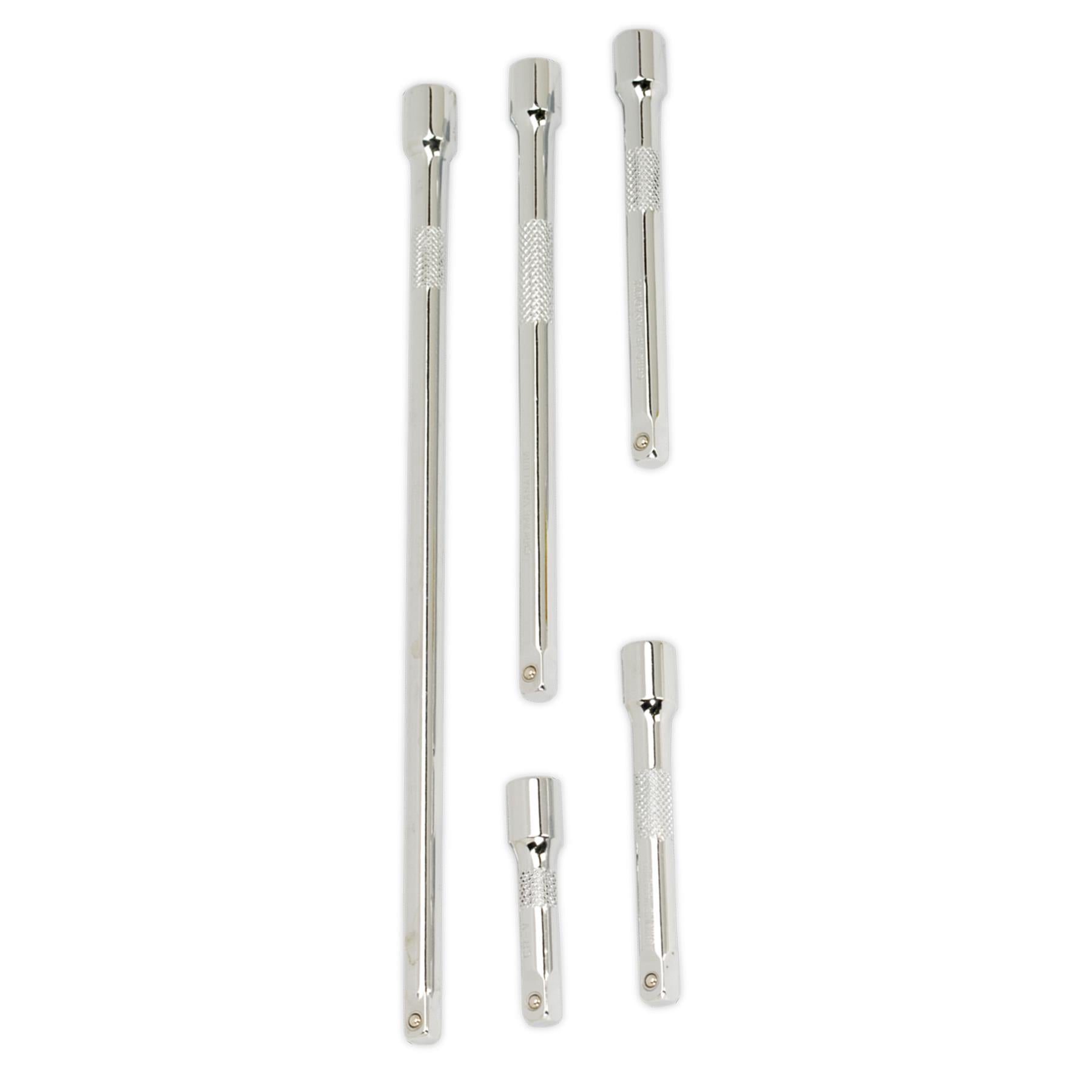 Sealey 5pc Drive Extension Bar Set 1/4"Sq Chrome Vanadium steel