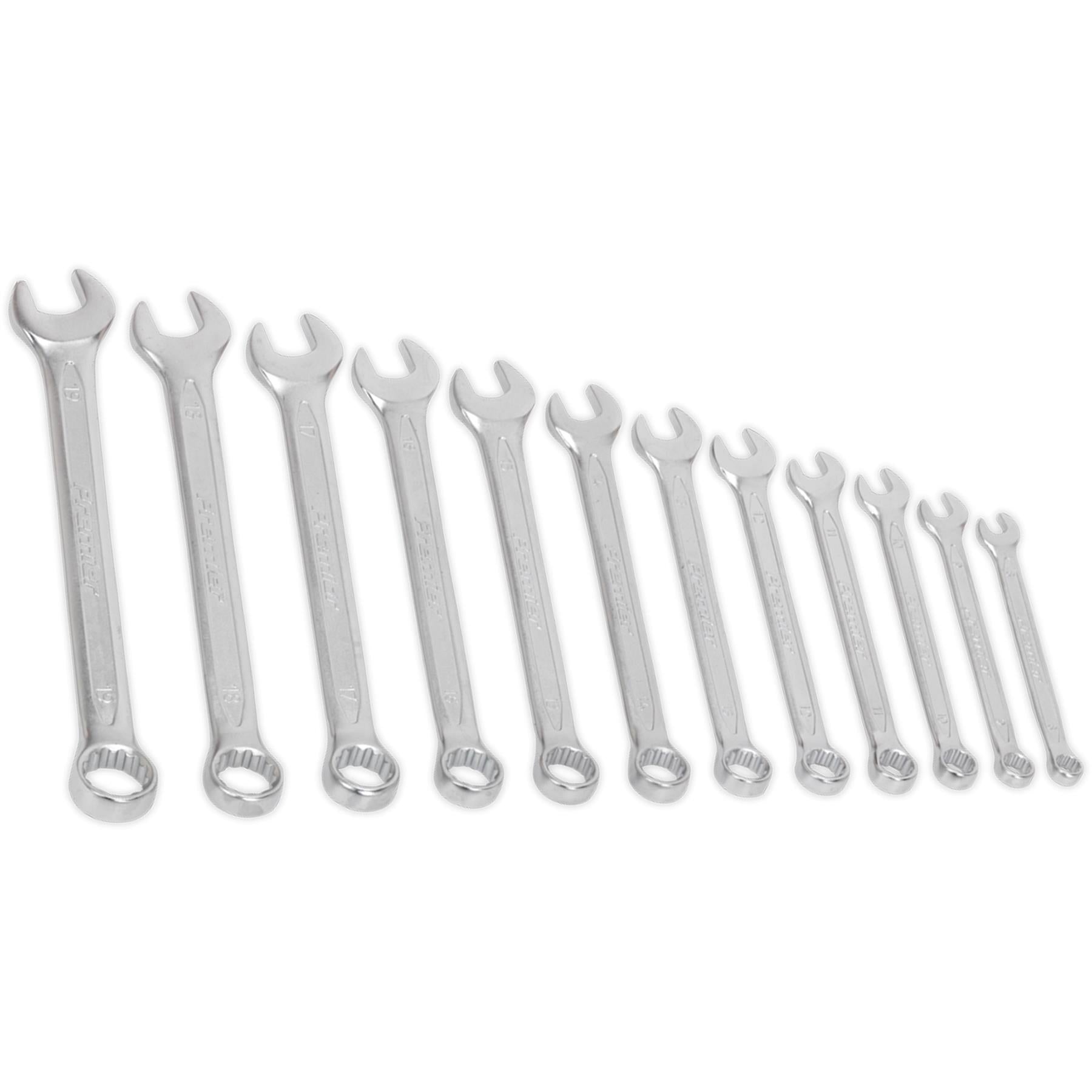 Sealey Combination Spanner Set 12pc Cold Stamped Metric