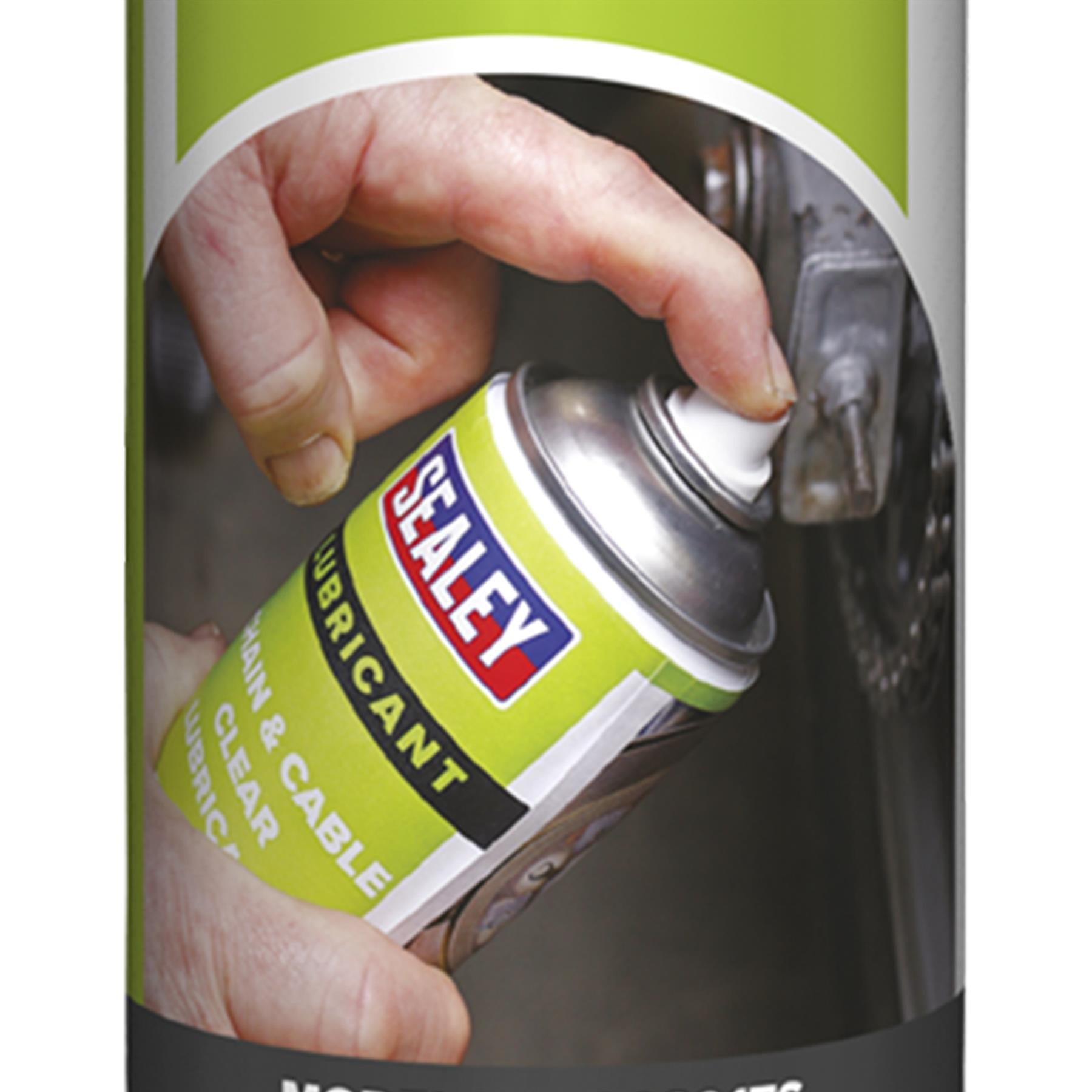 Sealey Chain & Cable Clear Lubricant 500ml Pack of 6