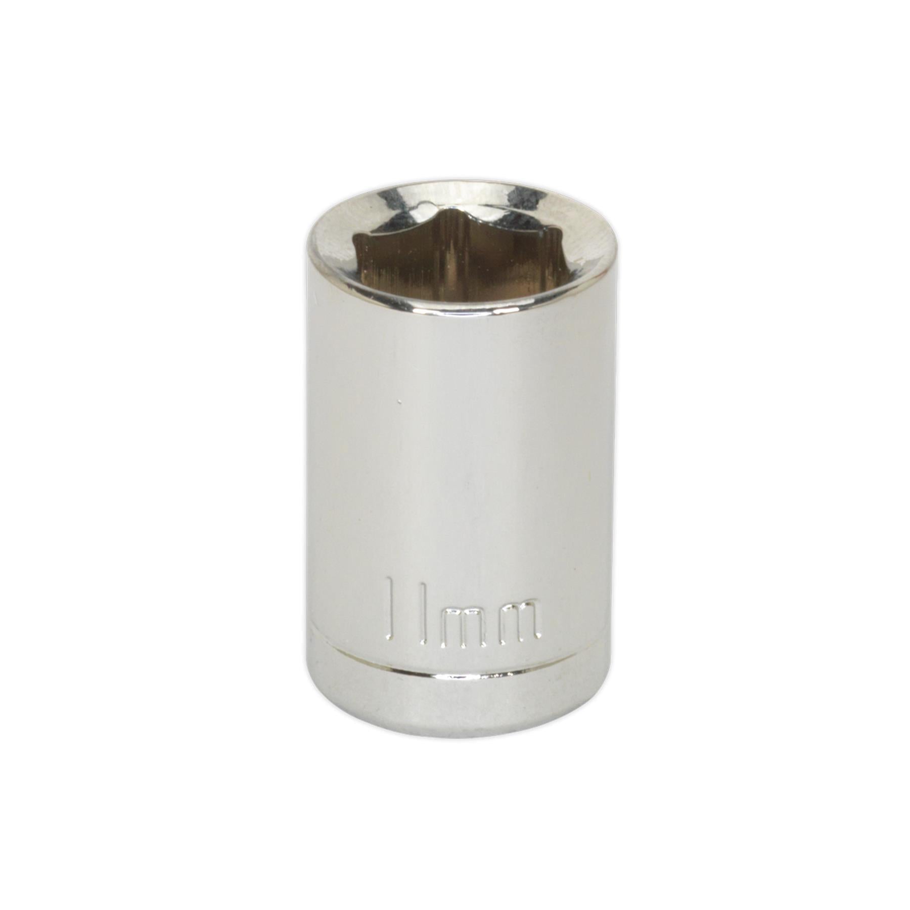 Sealey WallDrive Socket 11mm 3/8"Sq Drive Carbon Steel