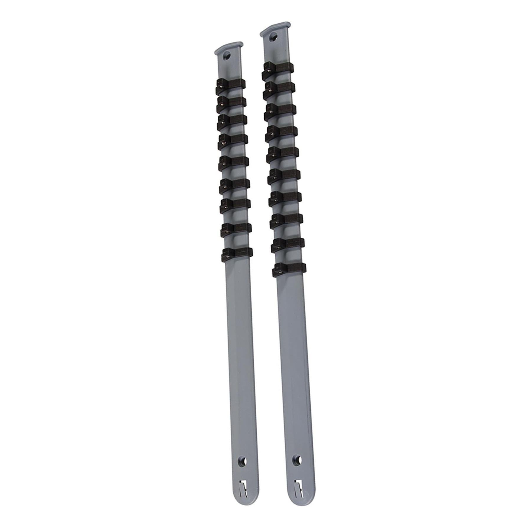1/4" Drive Socket Holder Storage Organiser Rail Set- 18 Clips For Wall Mounting
