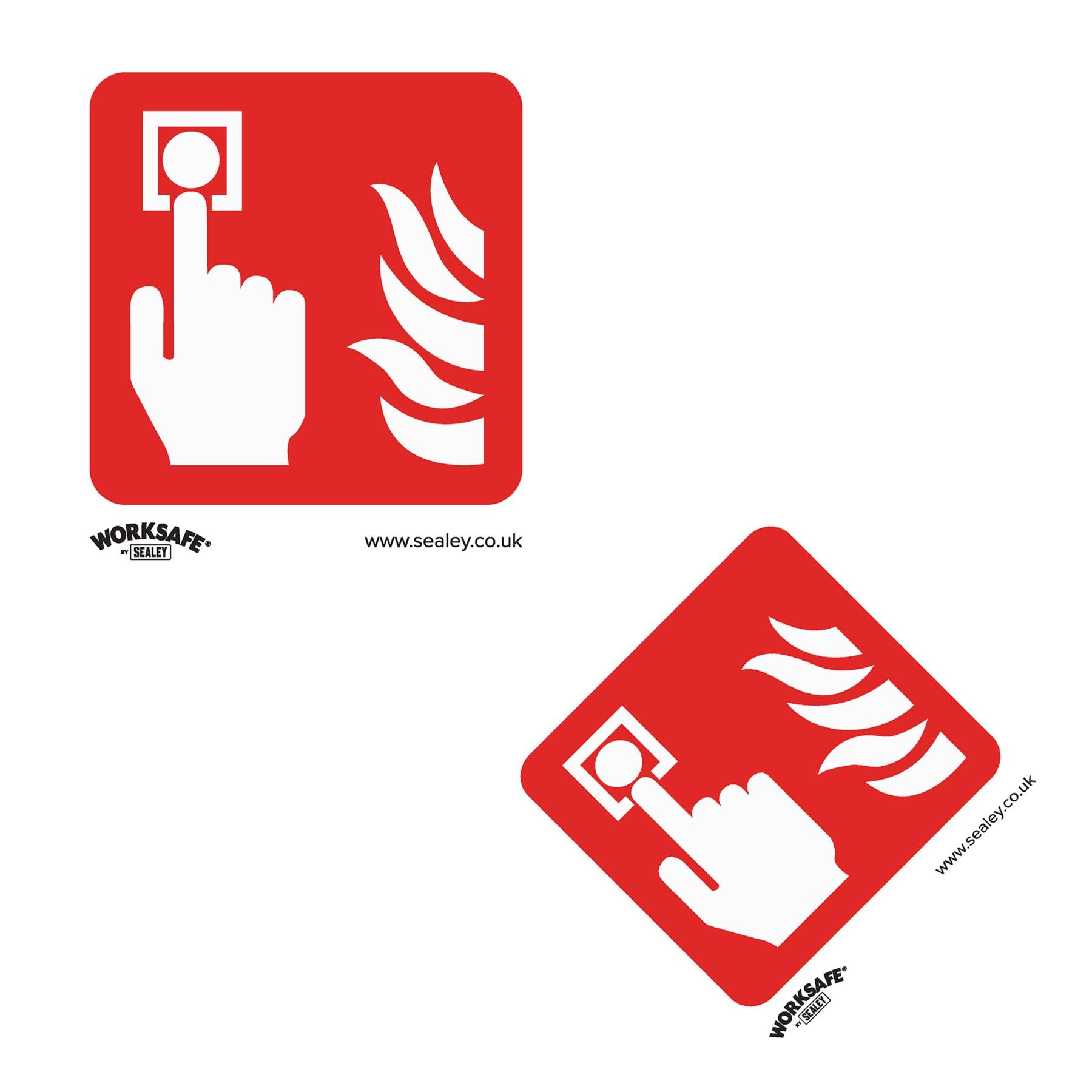 Sealey Safety Sign - Fire Alarm Symbol - Self-Adhes. - Pack of 10
