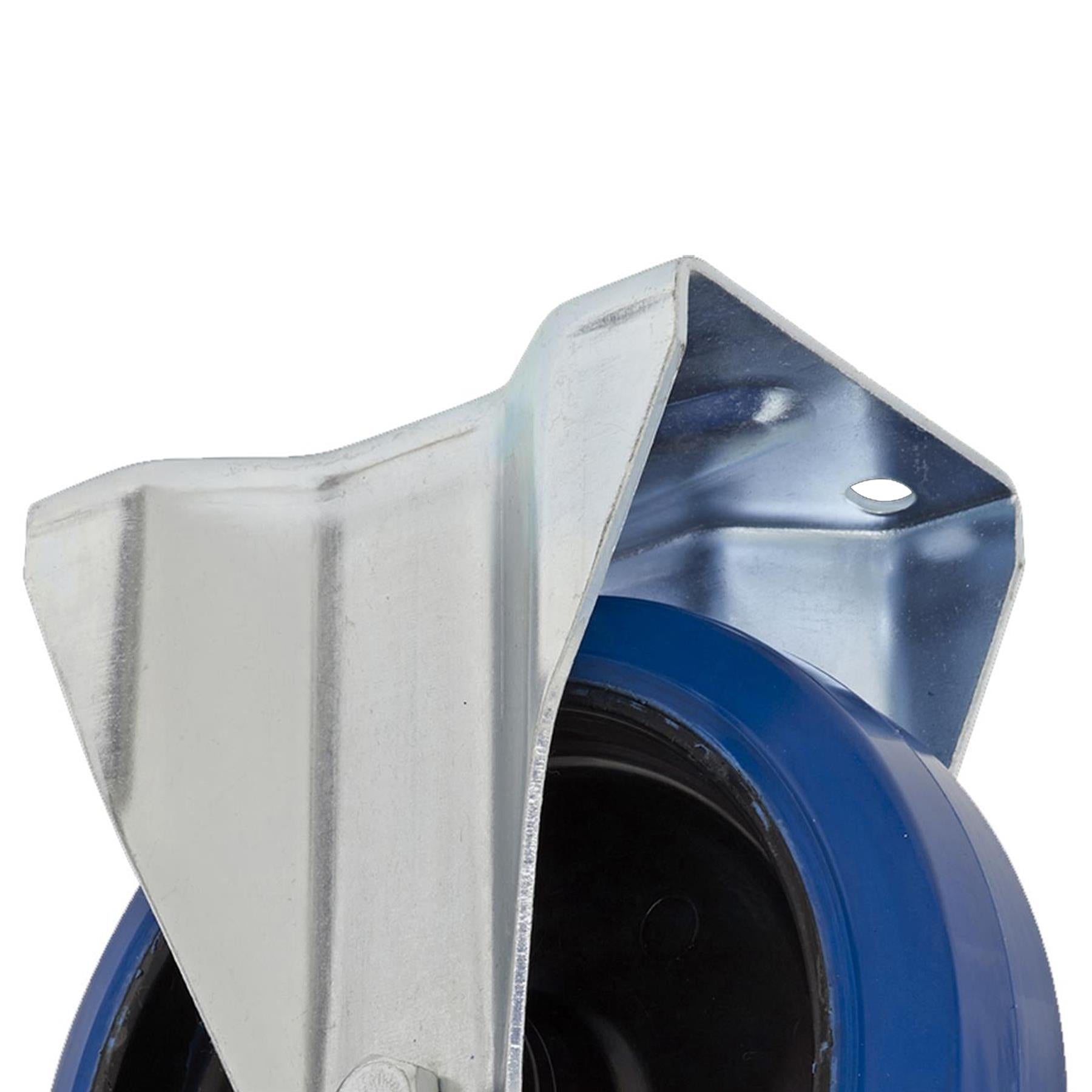 Sealey Heavy-Duty Blue Elastic Rubber Fixed Castor Wheel 200mm