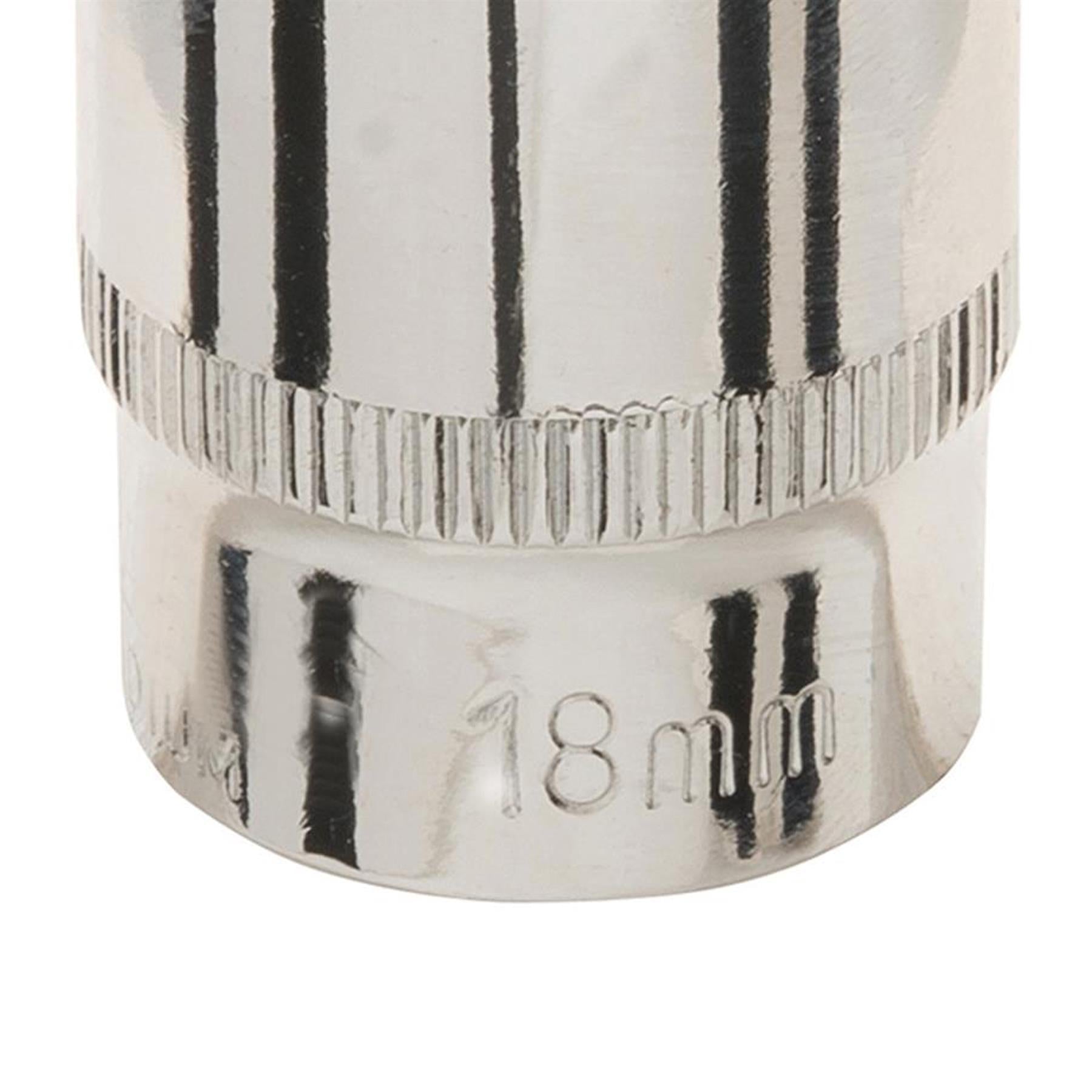 Socket 3/8" Drive Metric Hex Square 18mm Individual Hex Polished Crv Tool