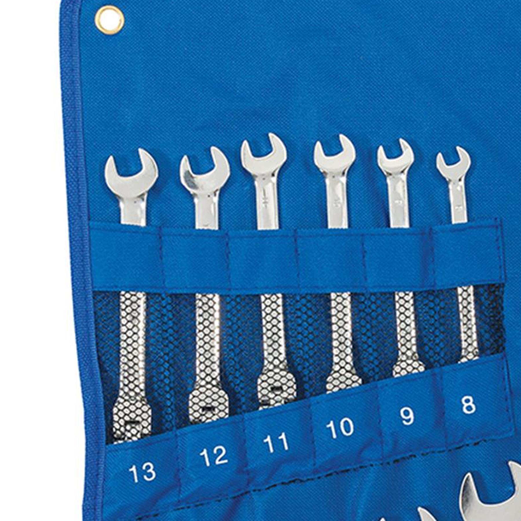 14Pce Flexible Head Ratchet Spanner Set 8mm - 24mm Polished 40Cr Alloy Steel