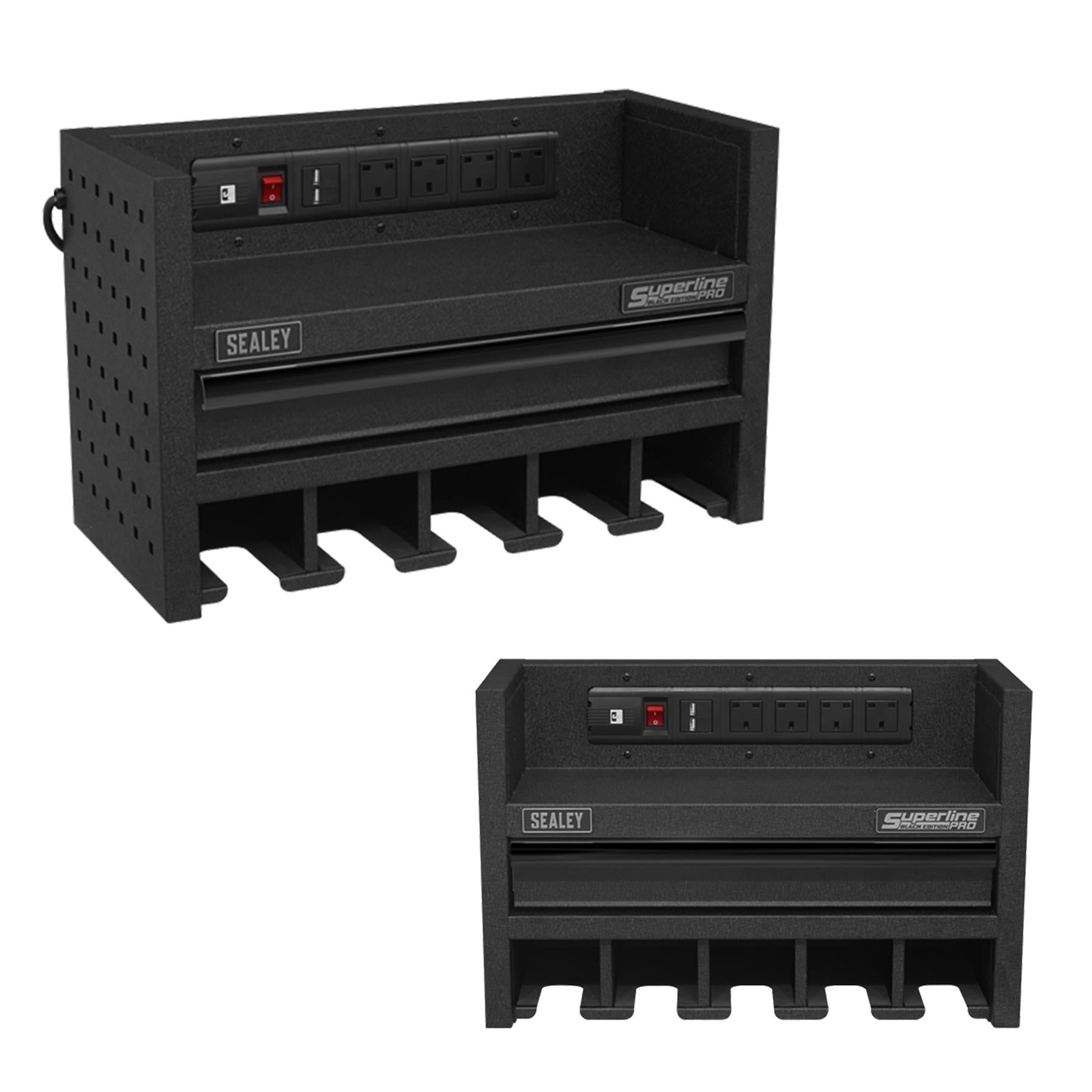 Sealey Power Tool Storage Rack 560mm with Drawer & Power Strip