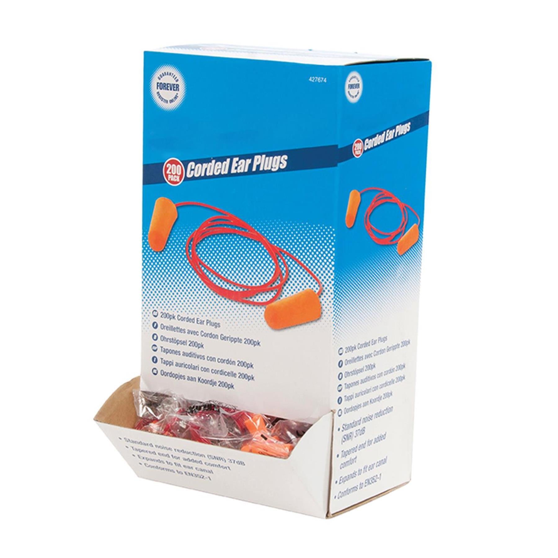 200Pk Corded Ear Plugs SNR 37Db Disposable Hygienic Corded Ear Plugs DIY