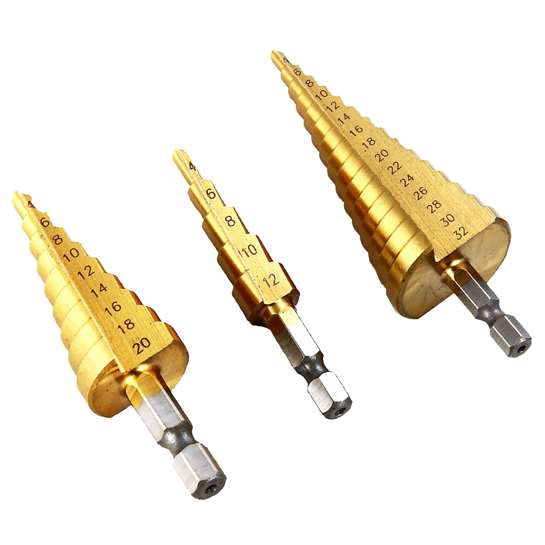 3PC HSS Step Cone Drill Titanium